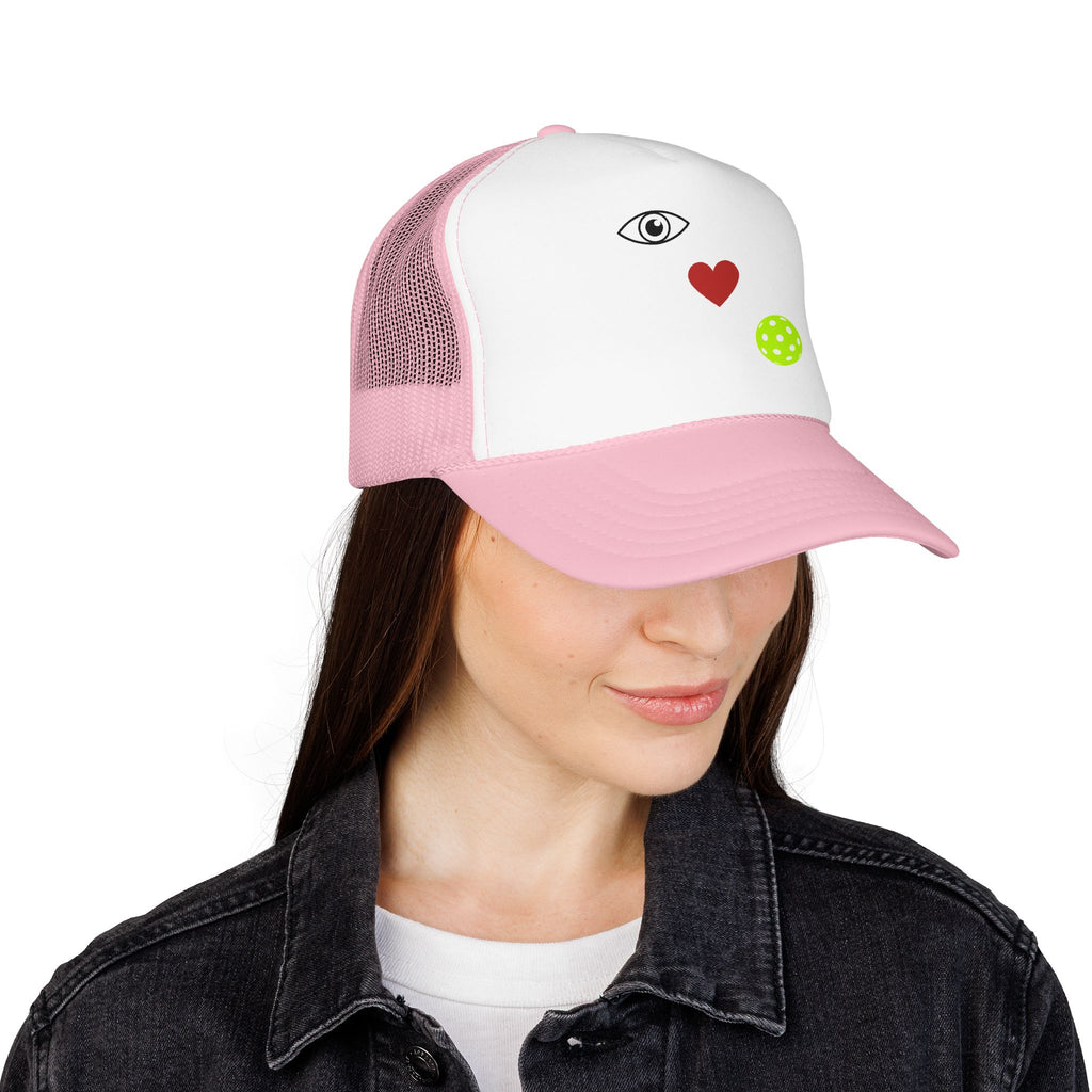 Eye Love Pickleball Foam Cap