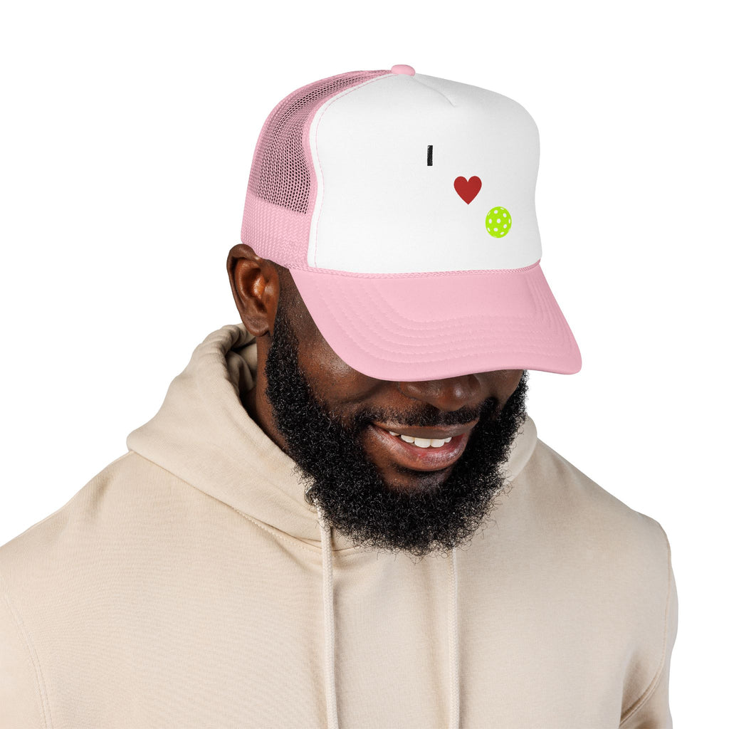 I Love Pickleball Foam Trucker Hat