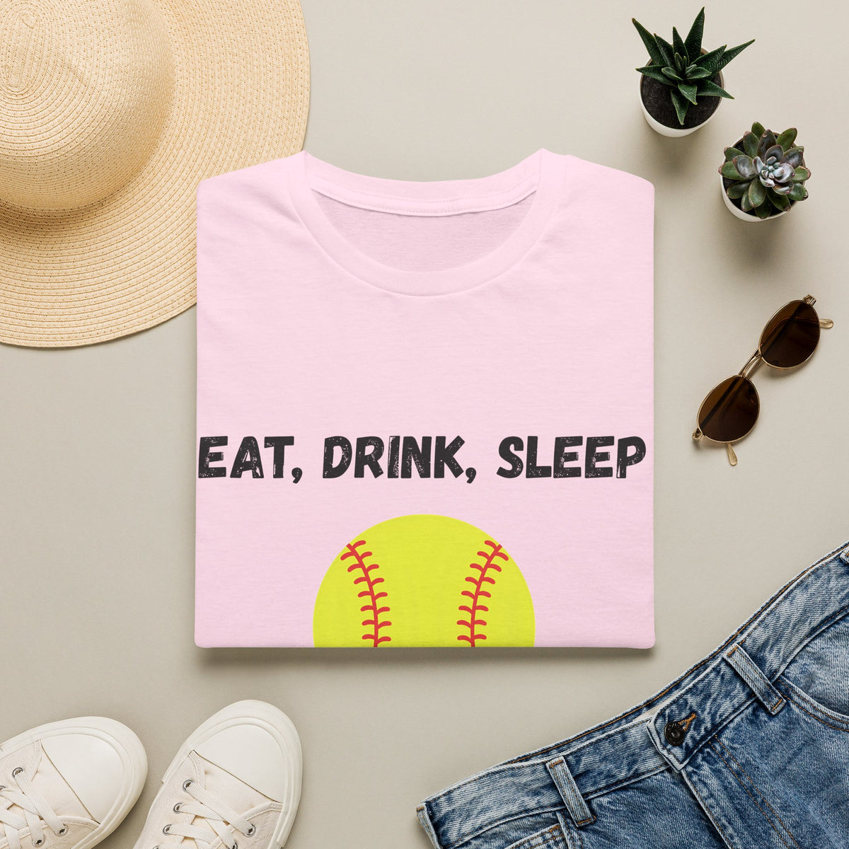 Eat, Drink, Sleep Play Softball T-Shirt