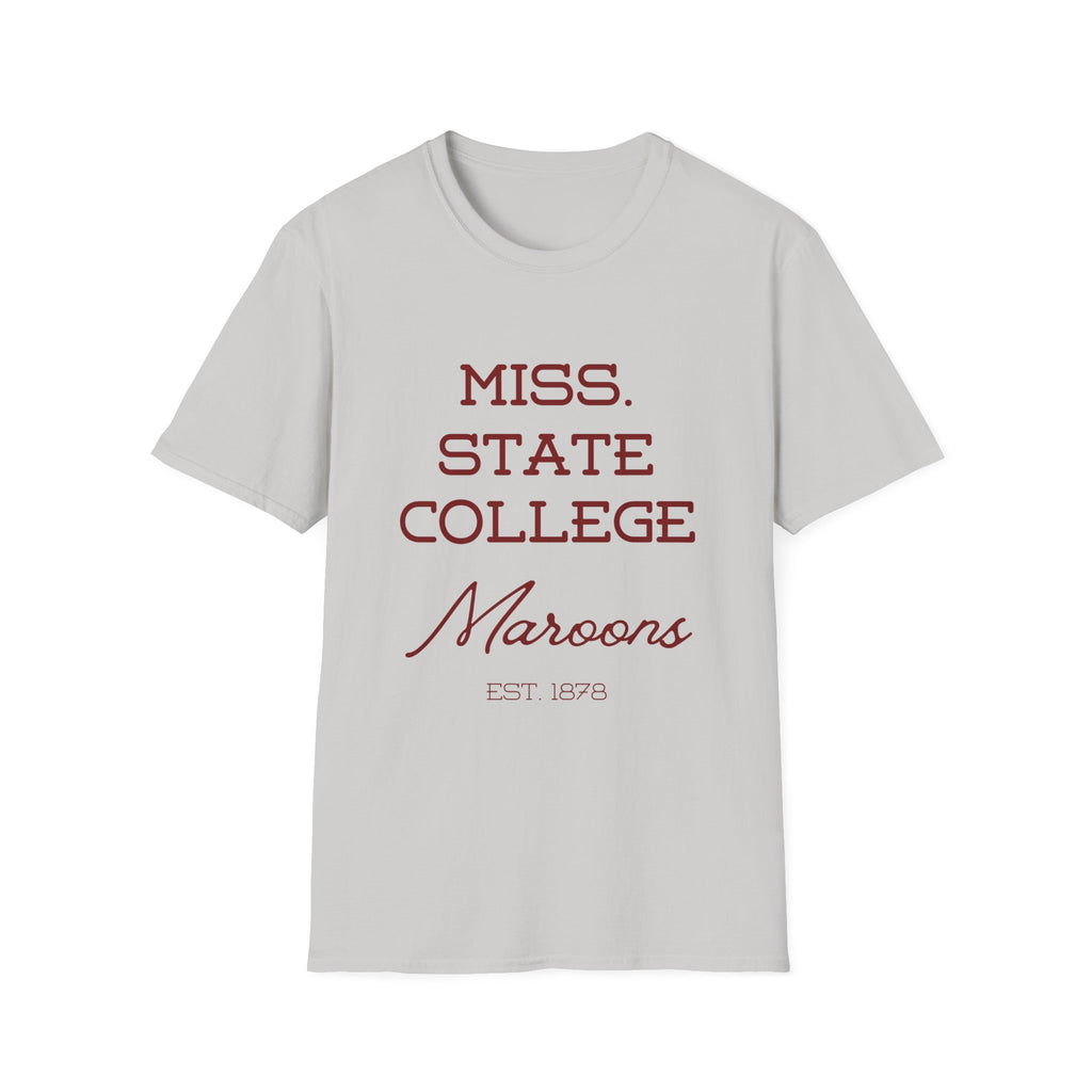 Maroon & White- Miss. State College Maroons T-Shirt