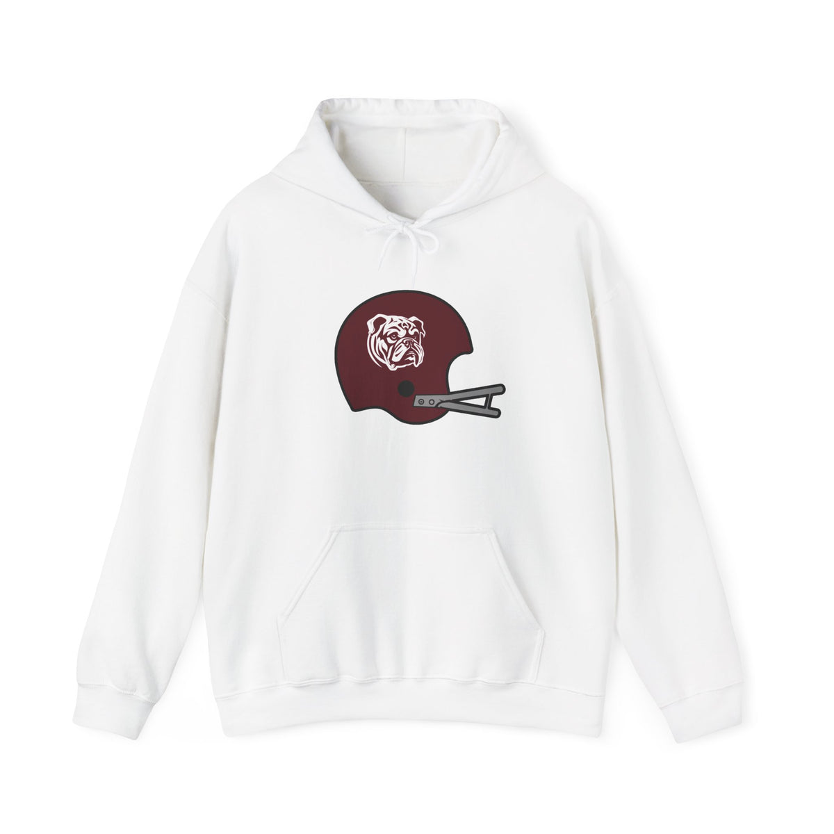 Maroon & White #15 Football Hoodie — College Team Fan Pullover