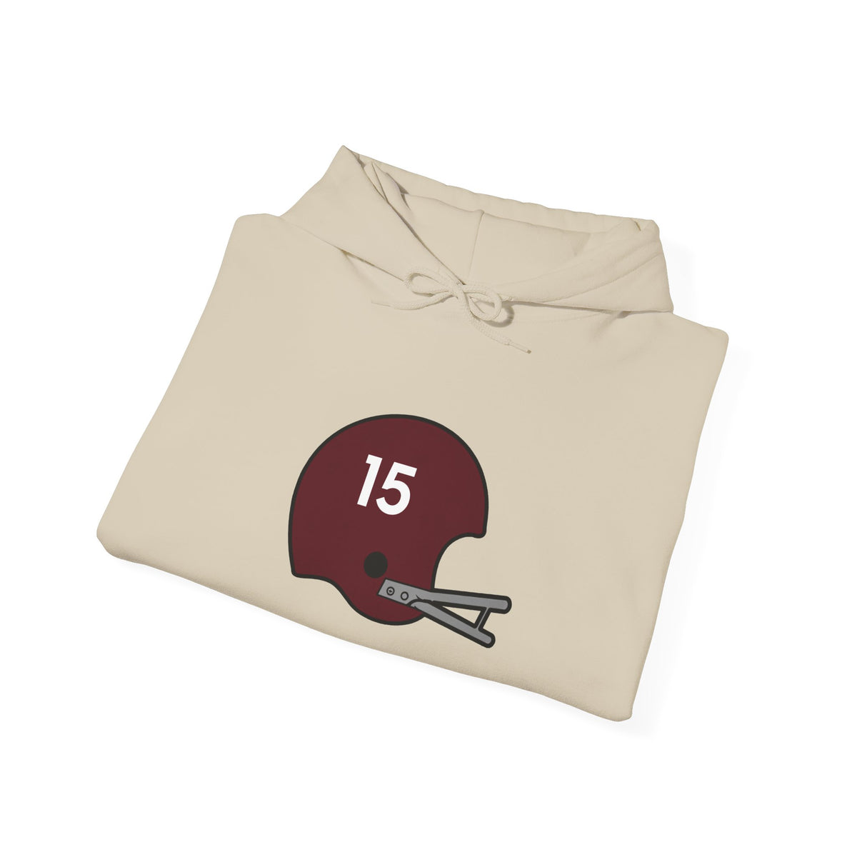 Maroon & White #15 Football Hoodie — College Team Fan Pullover