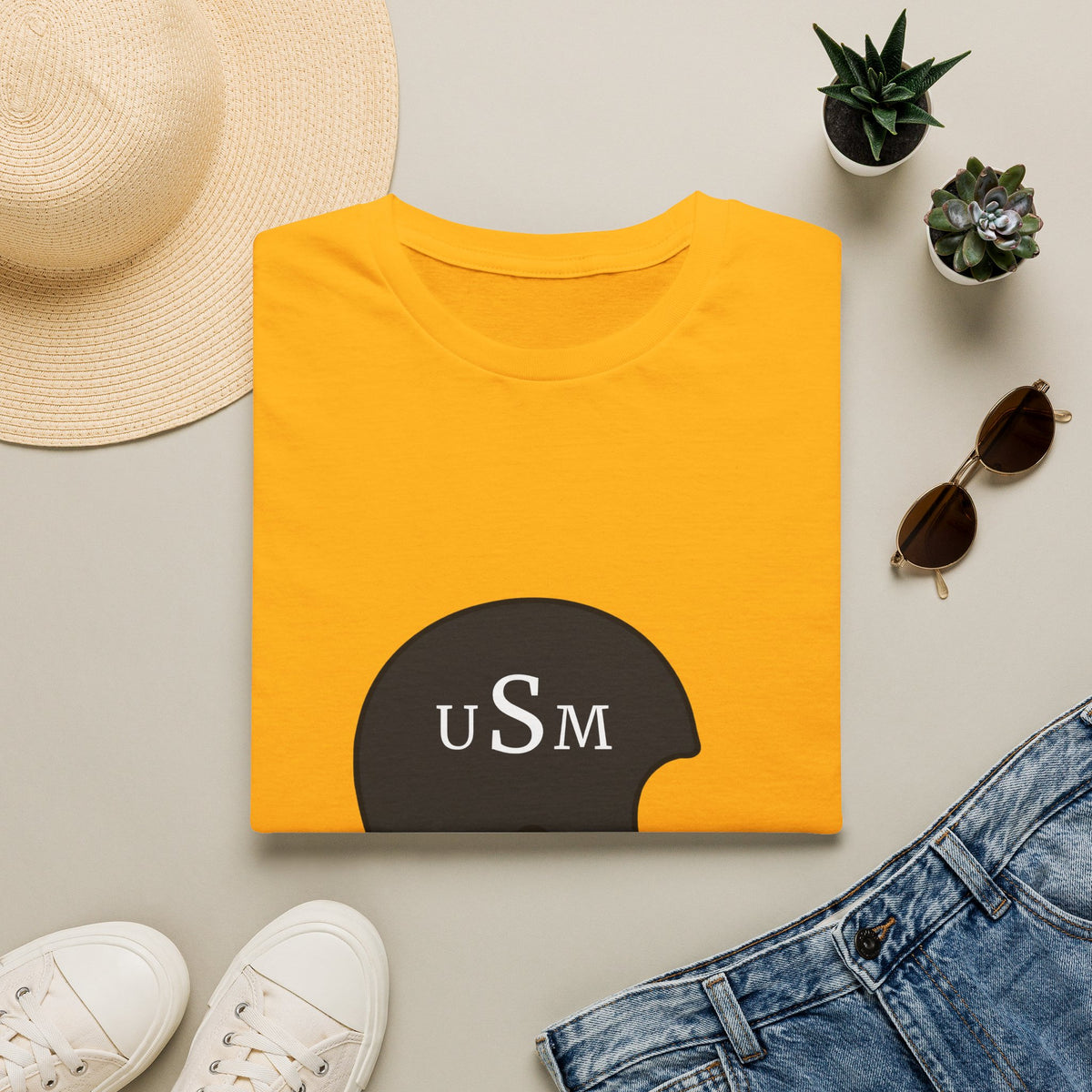 Black & Gold Vintage Helmet T-Shirt