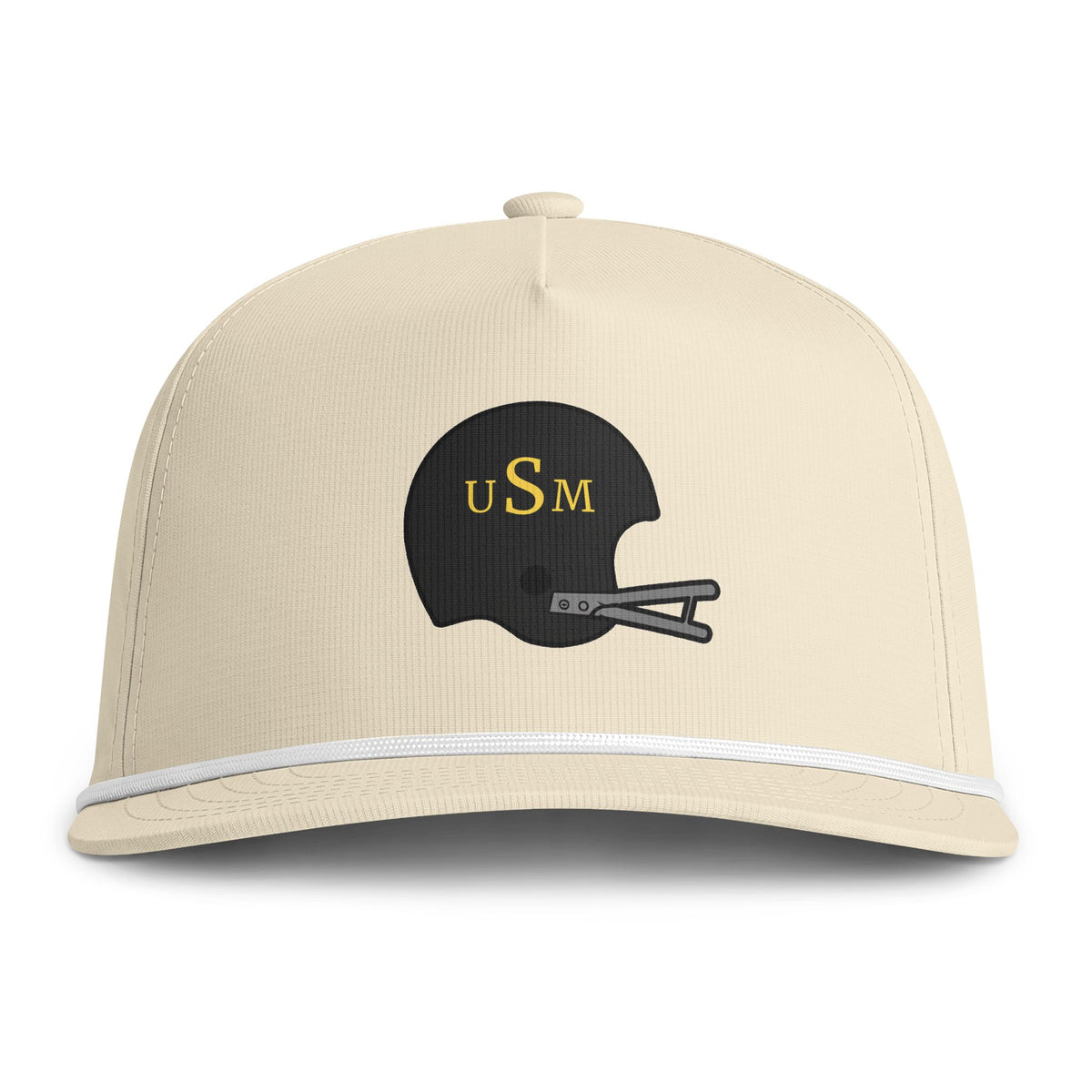 Black & Gold Helmet- Sunwashed Rope Cap