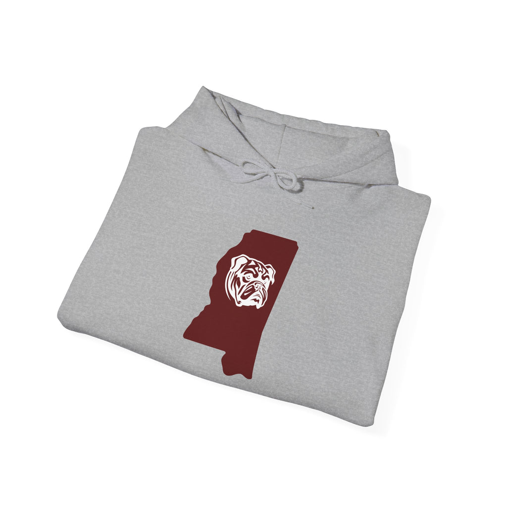 Maroon & White Football Hoodie — College Team Fan Pullover