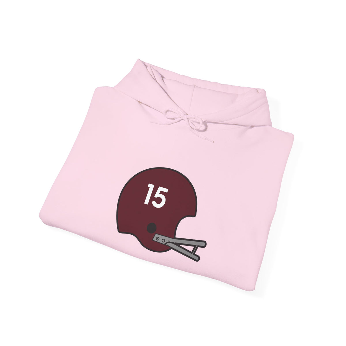 Maroon & White #15 Football Hoodie — College Team Fan Pullover