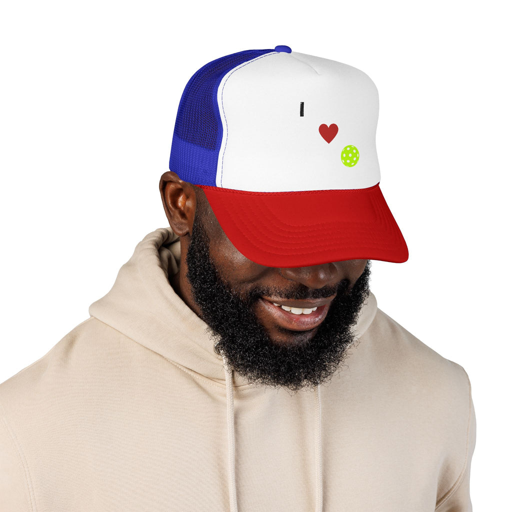 I Love Pickleball Foam Trucker Hat