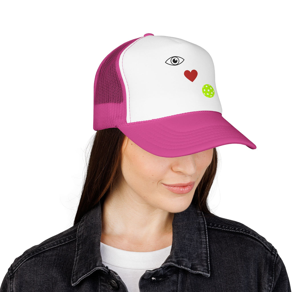 Eye Love Pickleball Foam Cap