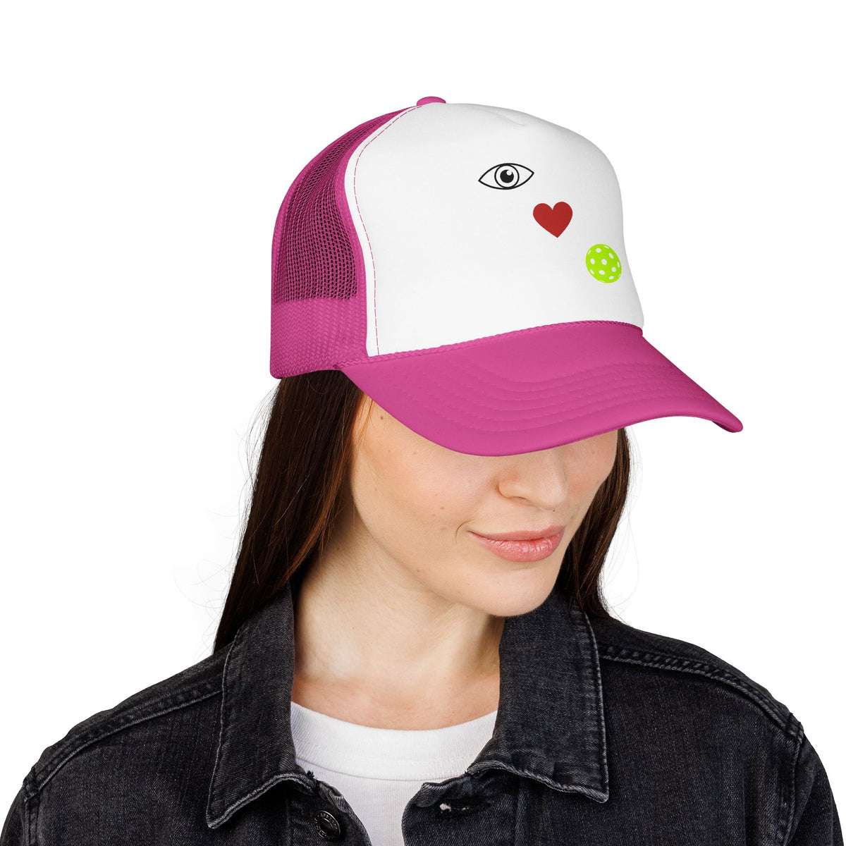 Eye Love Pickleball Foam Cap