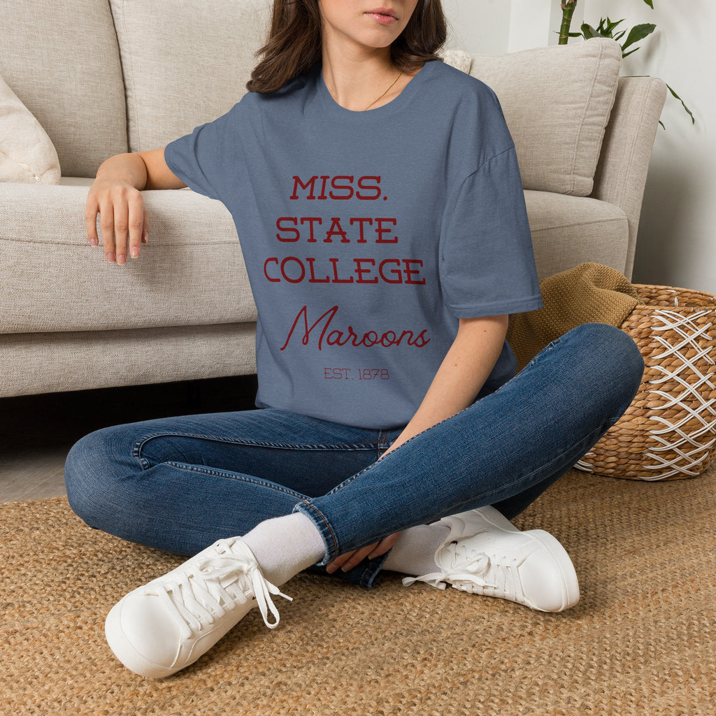 Maroon & White- Miss. State College Maroons T-Shirt
