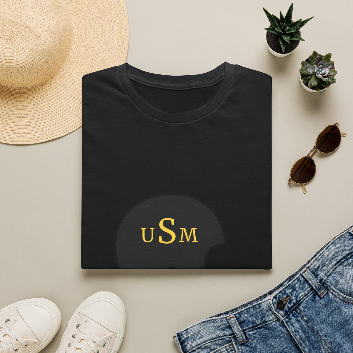 Black & Gold Vintage Helmet T-Shirt