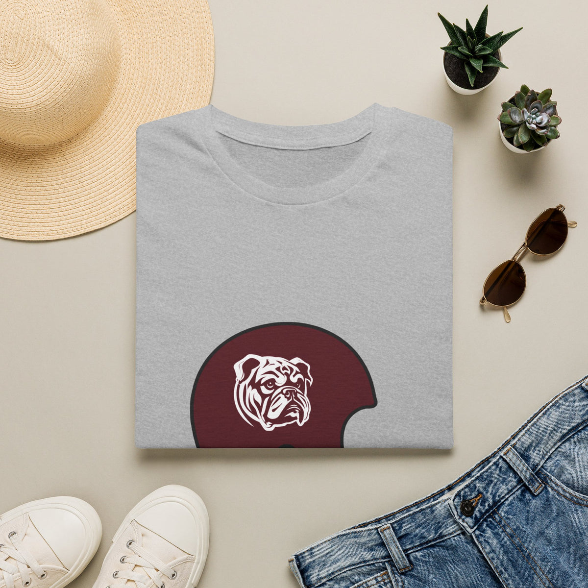 Maroon & White Vintage Helmet- Maroon