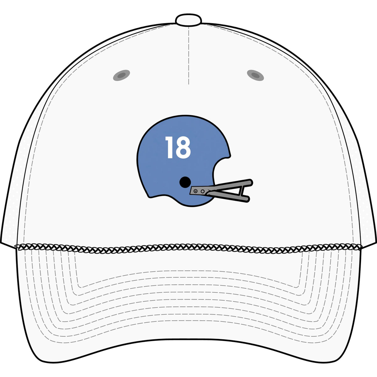 Miss. #18 Helmet- Five-Panel Trucker Rope Cap