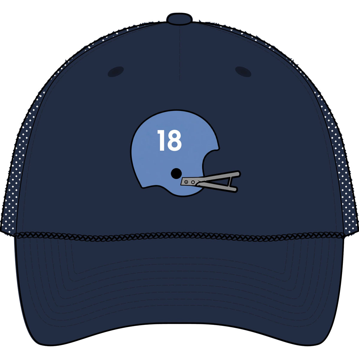 Miss. #18 Helmet- Five-Panel Trucker Rope Cap