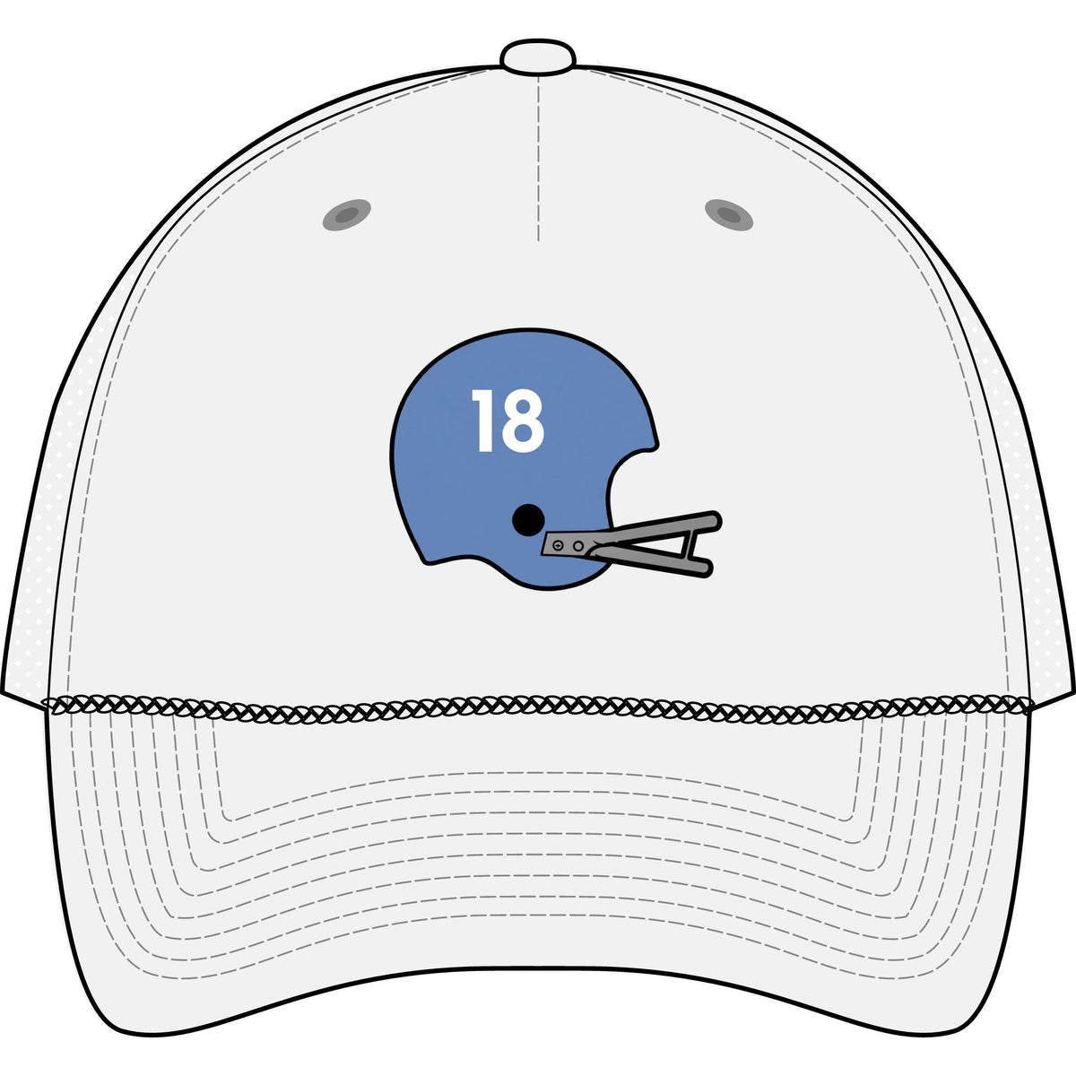 Miss. #18 Helmet- Five-Panel Trucker Rope Cap