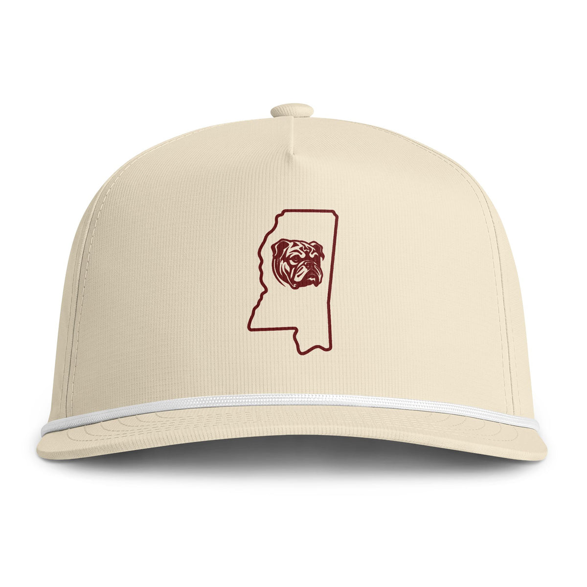 Maroon & White- MS Outline- Sunwashed Rope Cap