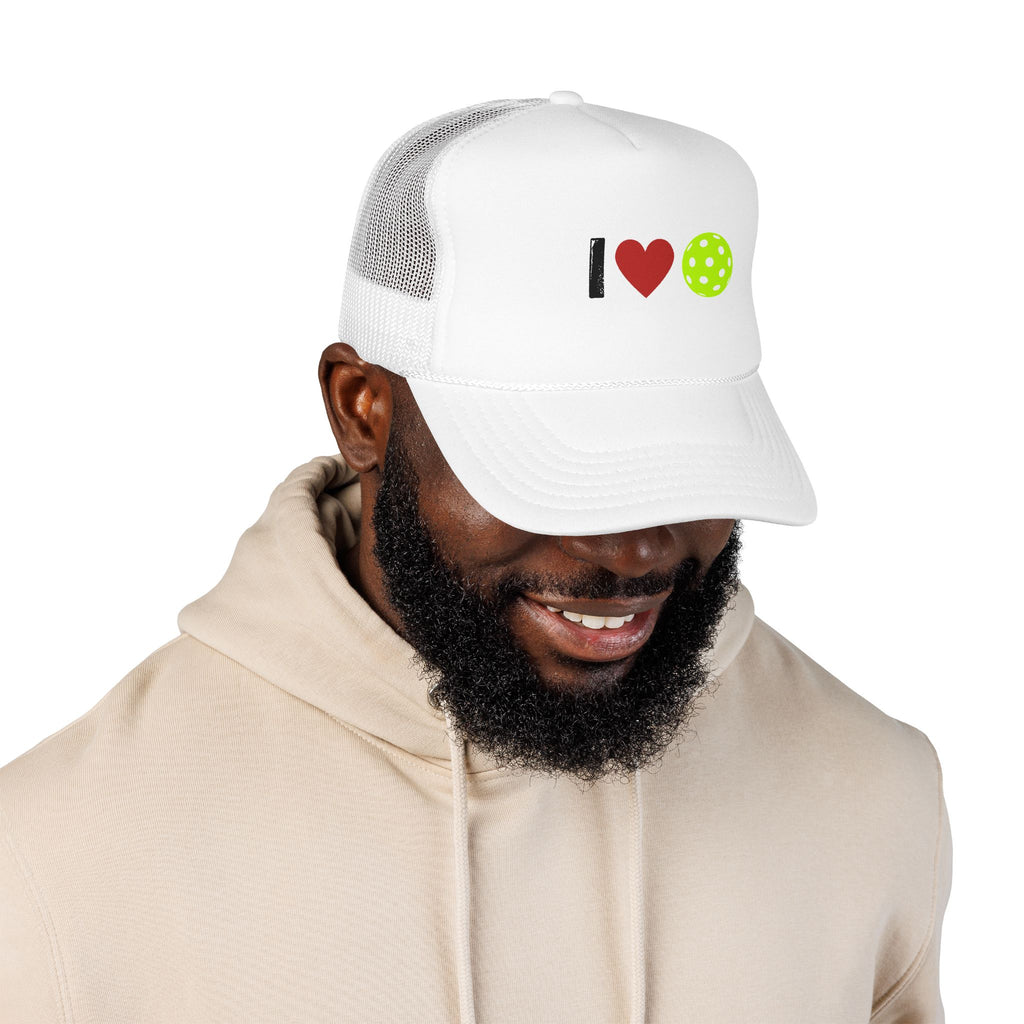 I Love Pickleball Foam Trucker Hat