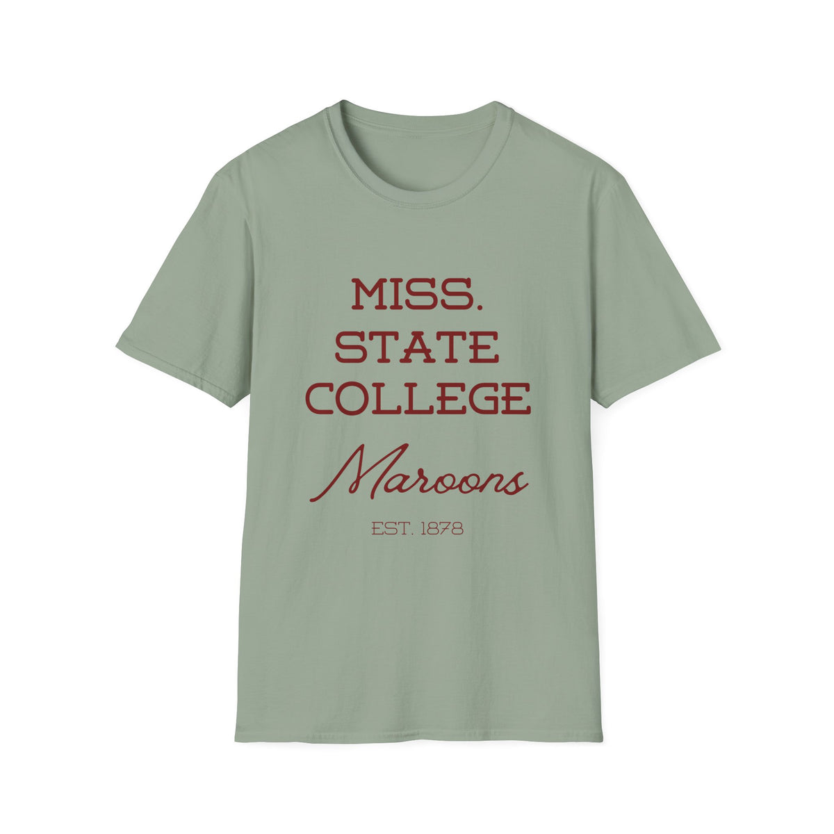Maroon & White- Miss. State College Maroons T-Shirt