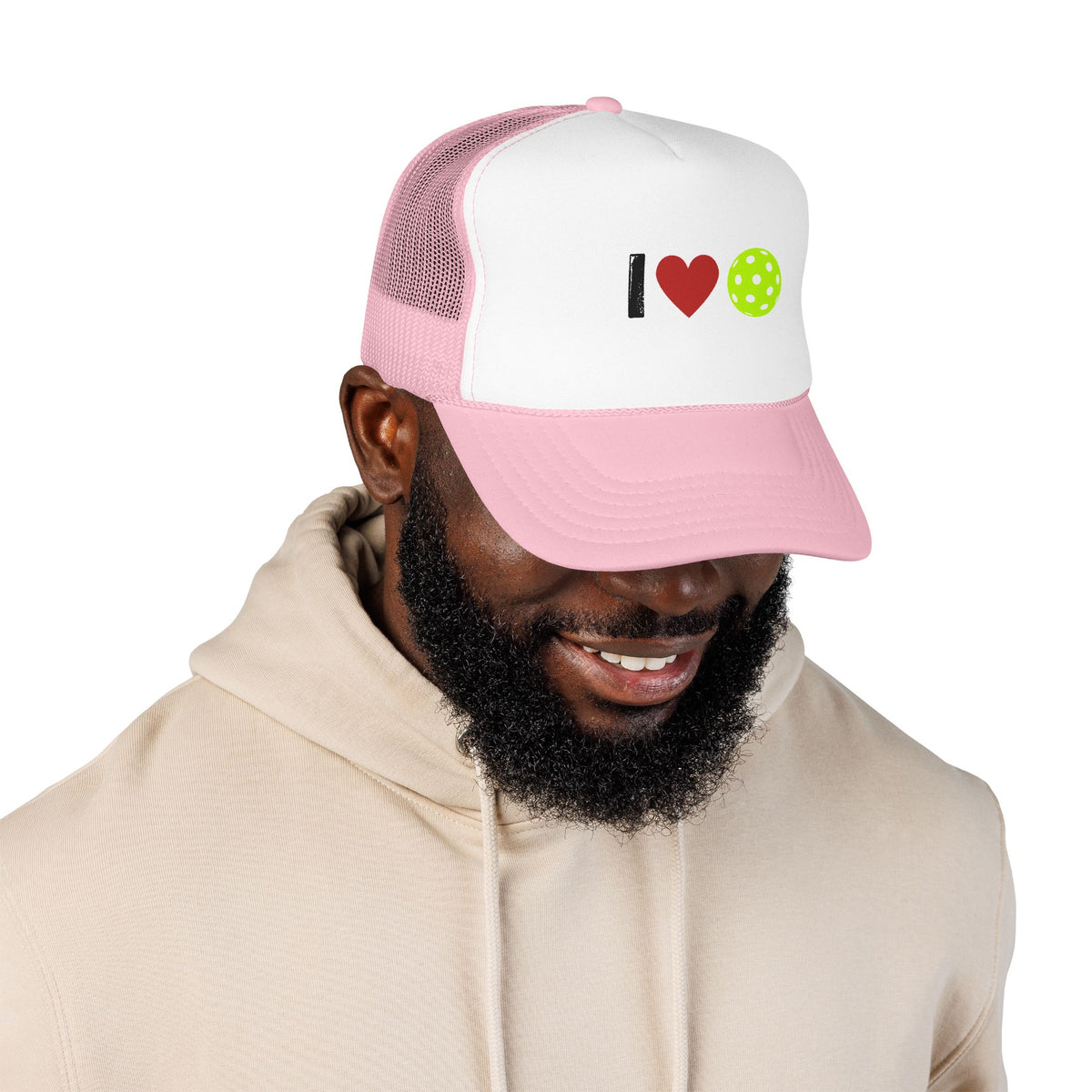I Love Pickleball Foam Trucker Hat