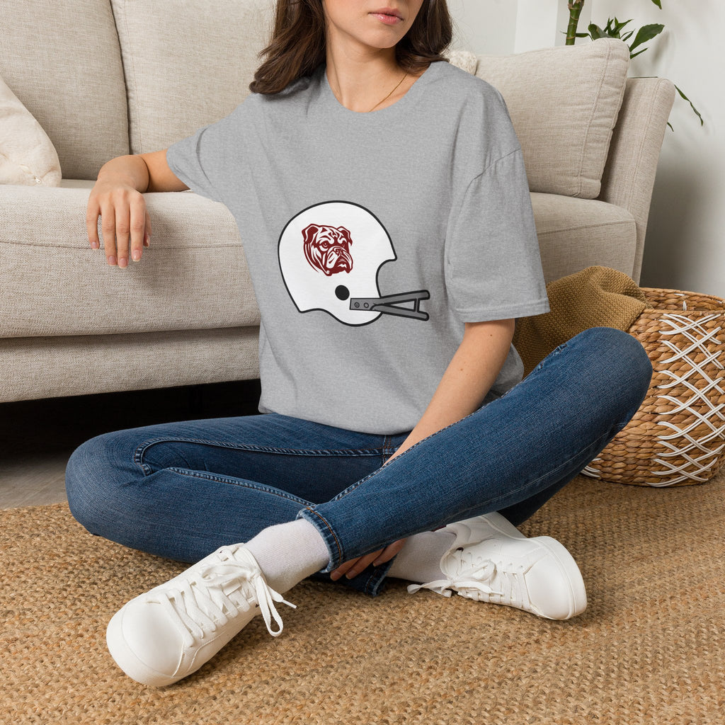 Maroon & White Vintage Helmet- Bulldog White