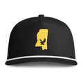 Black & Gold- MS Outline- Sunwashed Rope Cap
