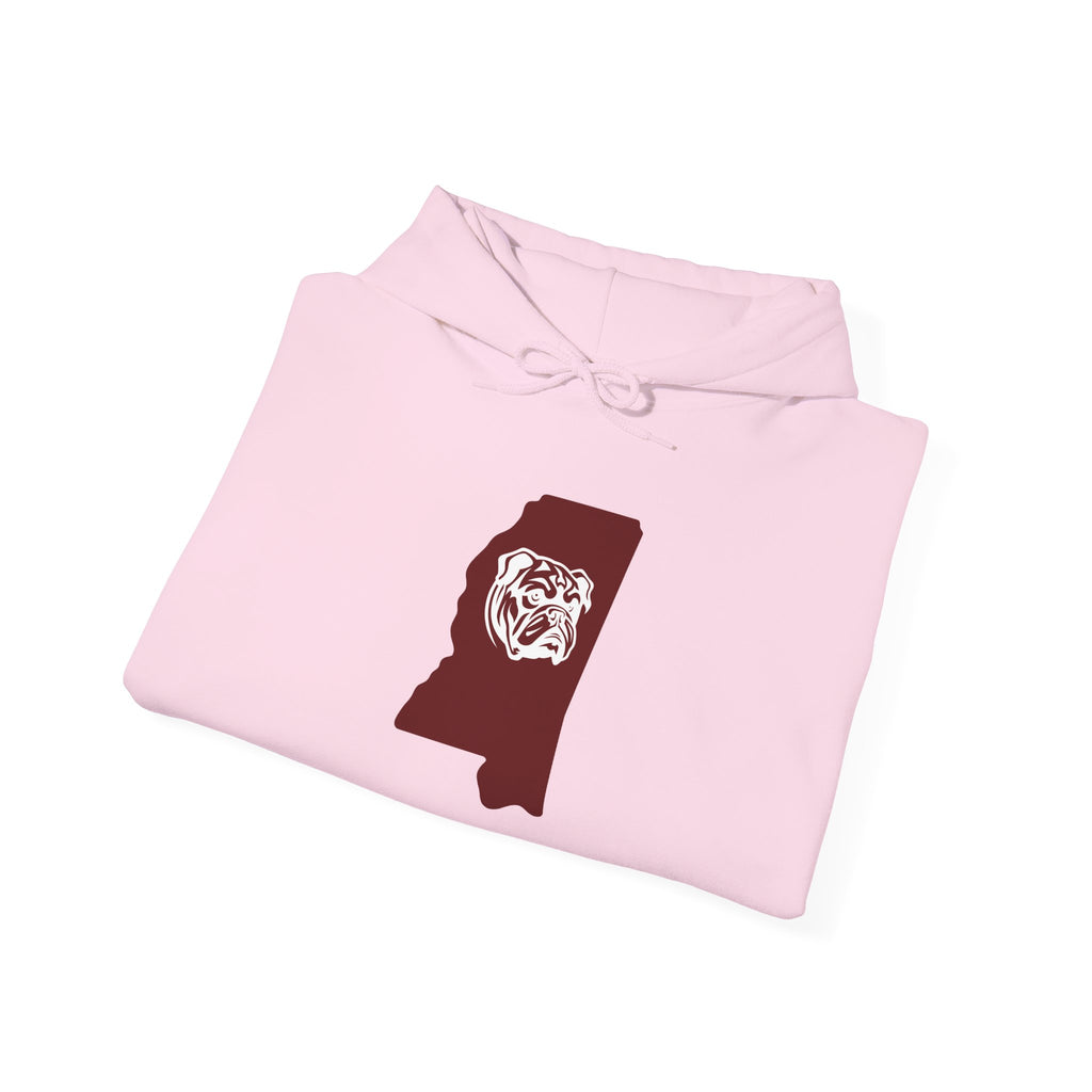 Maroon & White Football Hoodie — College Team Fan Pullover