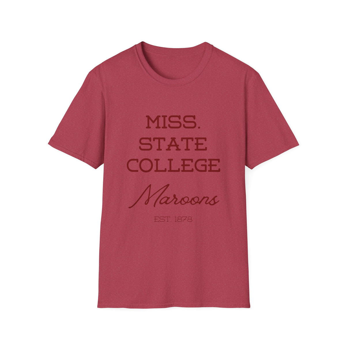 Maroon & White- Miss. State College Maroons T-Shirt