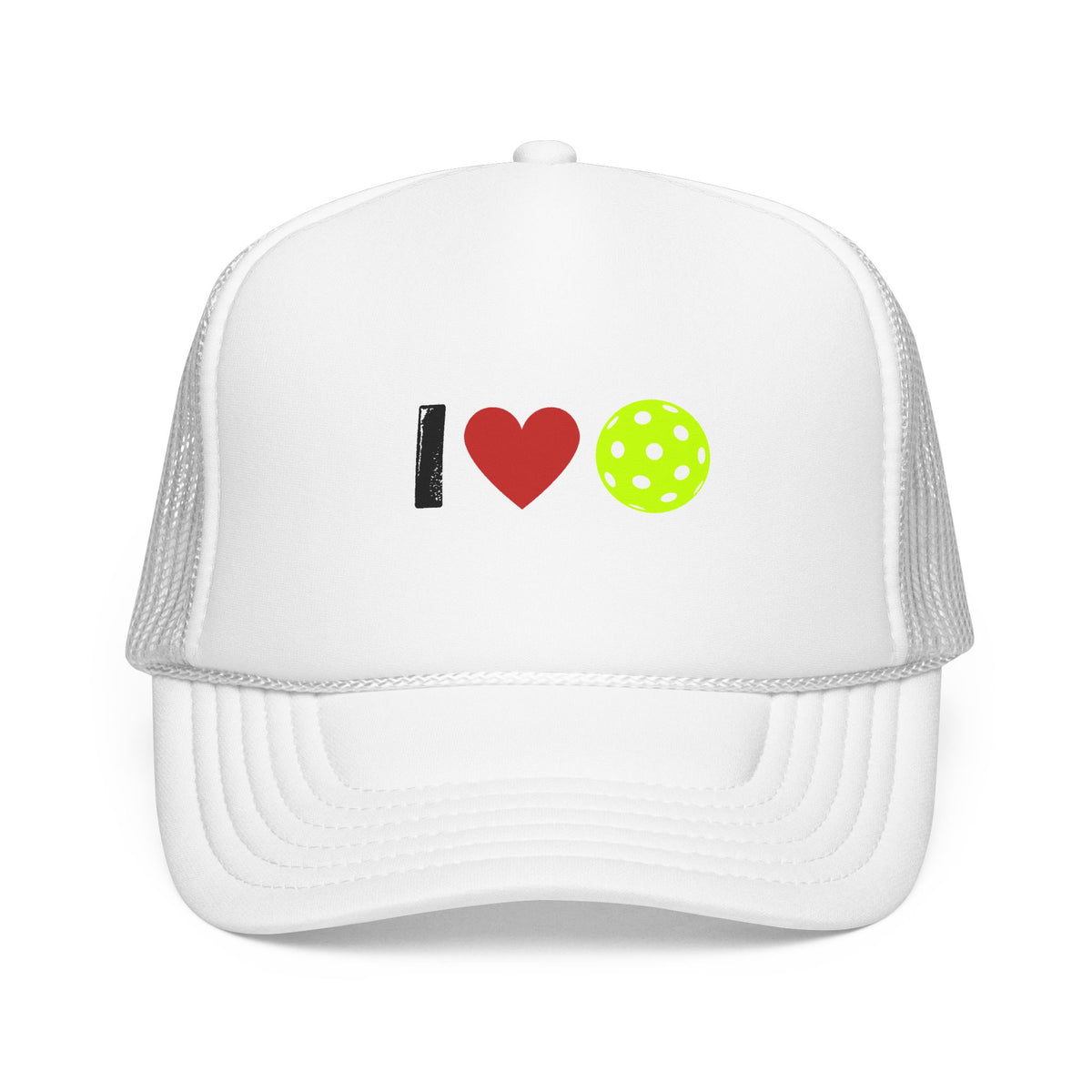 I Love Pickleball Foam Trucker Hat