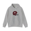 Maroon & White #15 Football Hoodie — College Team Fan Pullover
