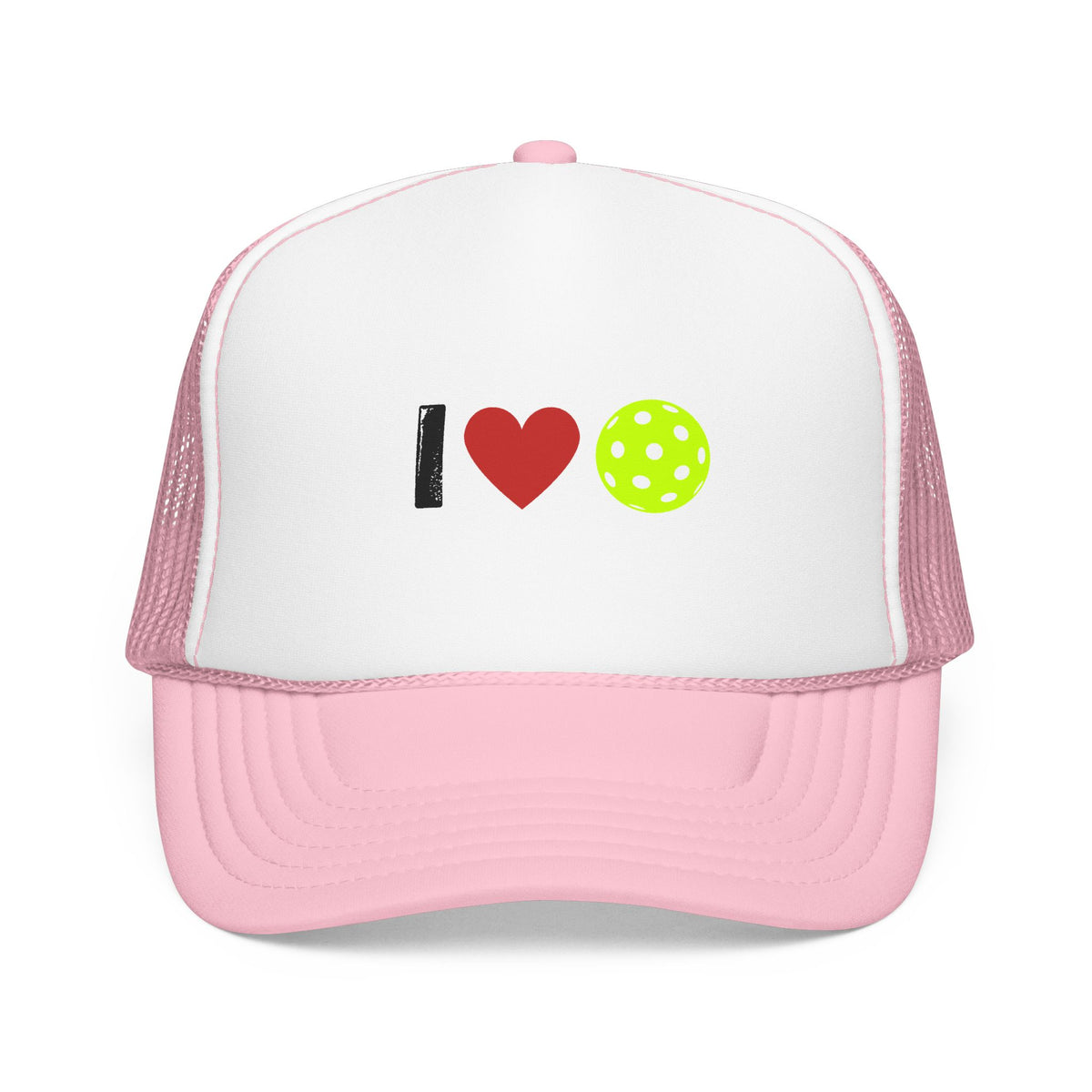 I Love Pickleball Foam Trucker Hat