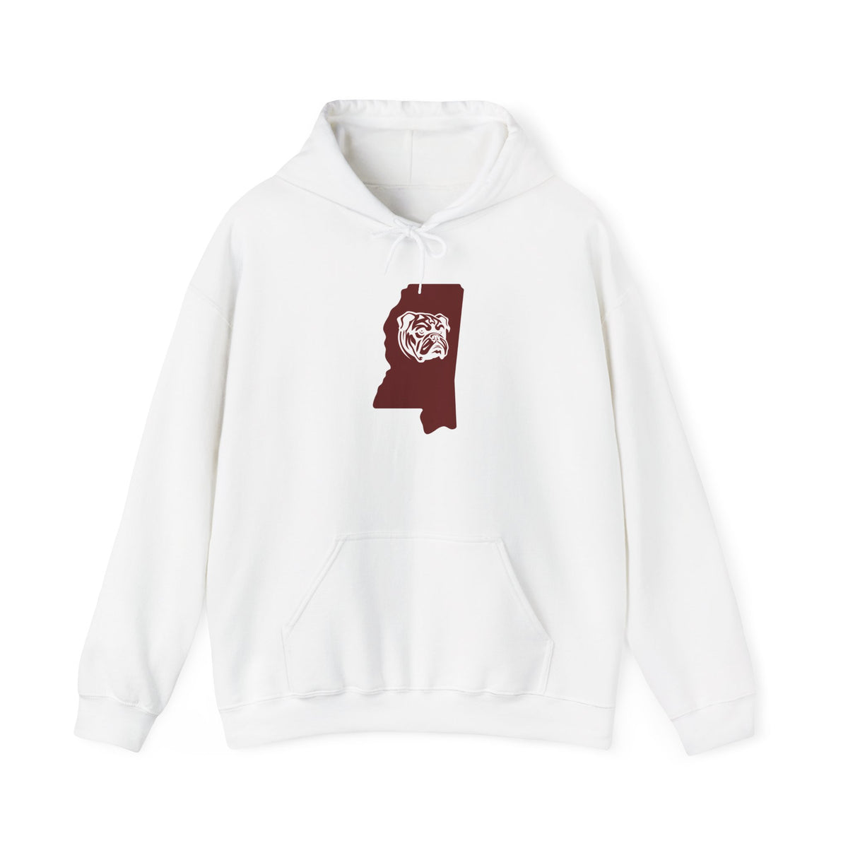 Maroon & White Football Hoodie — College Team Fan Pullover