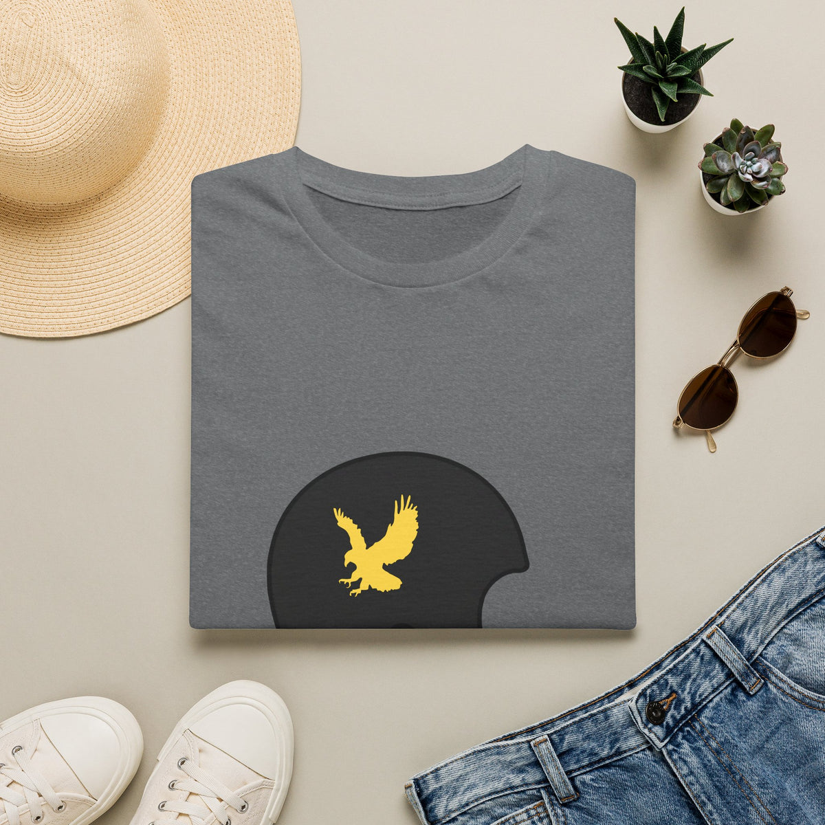 Black & Gold Vintage Helmet T-Shirt