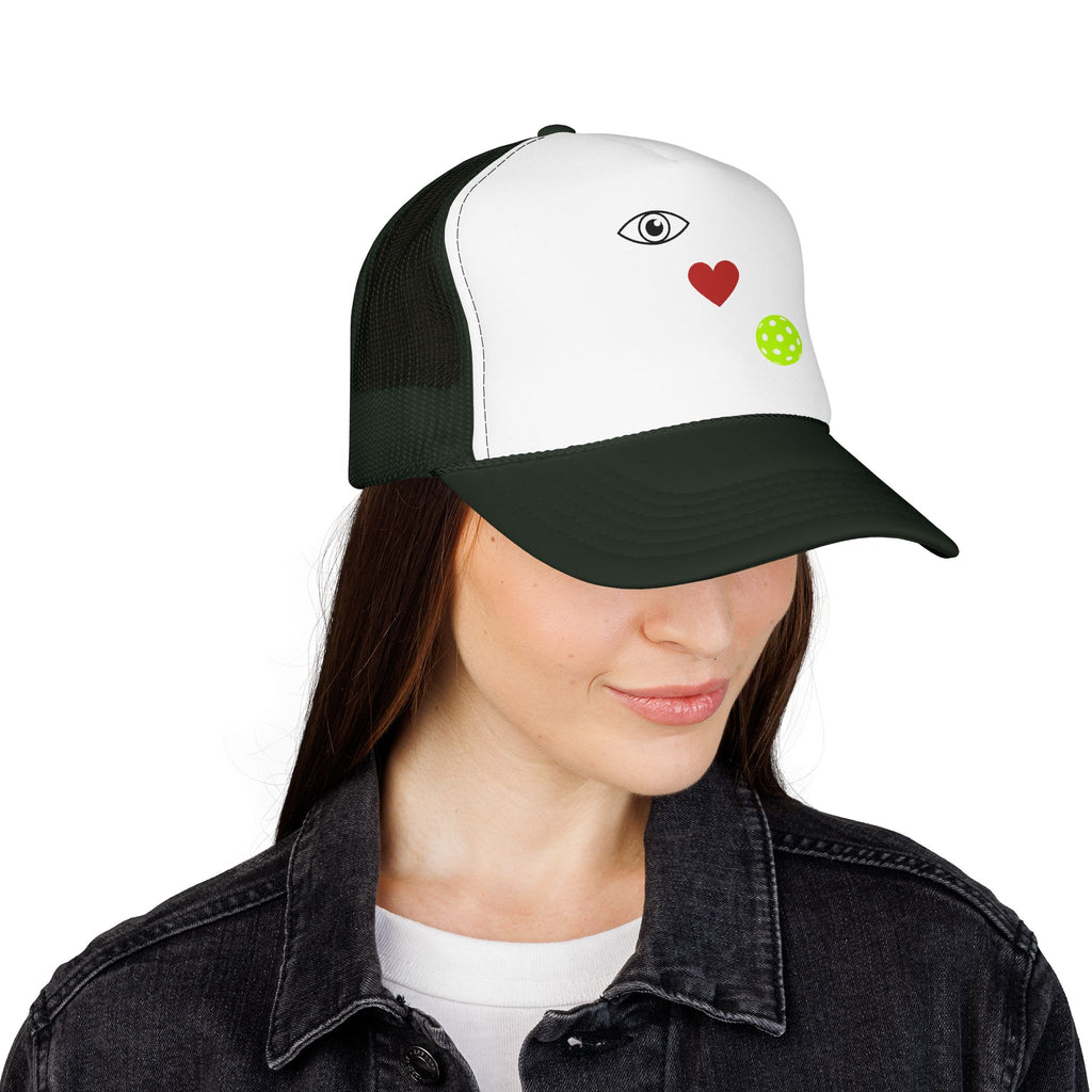 Eye Love Pickleball Foam Cap