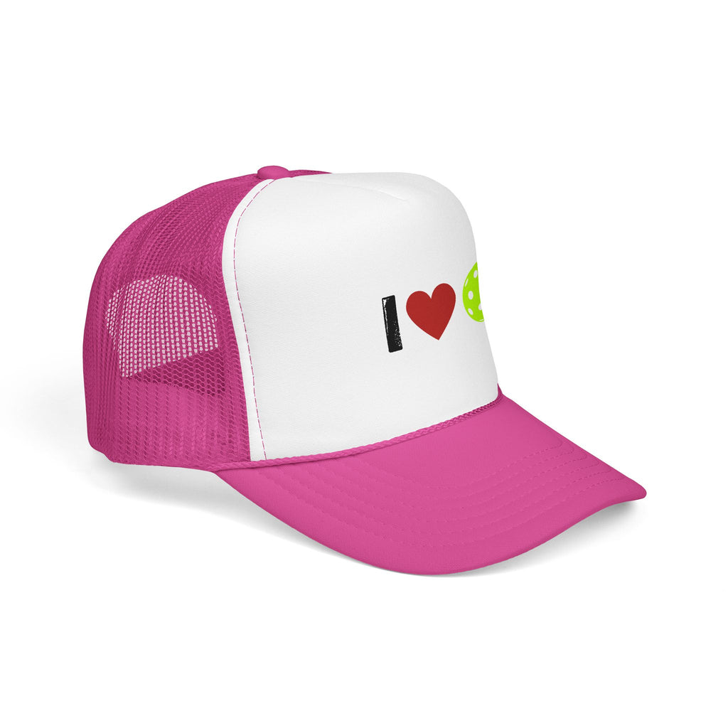 I Love Pickleball Foam Trucker Hat