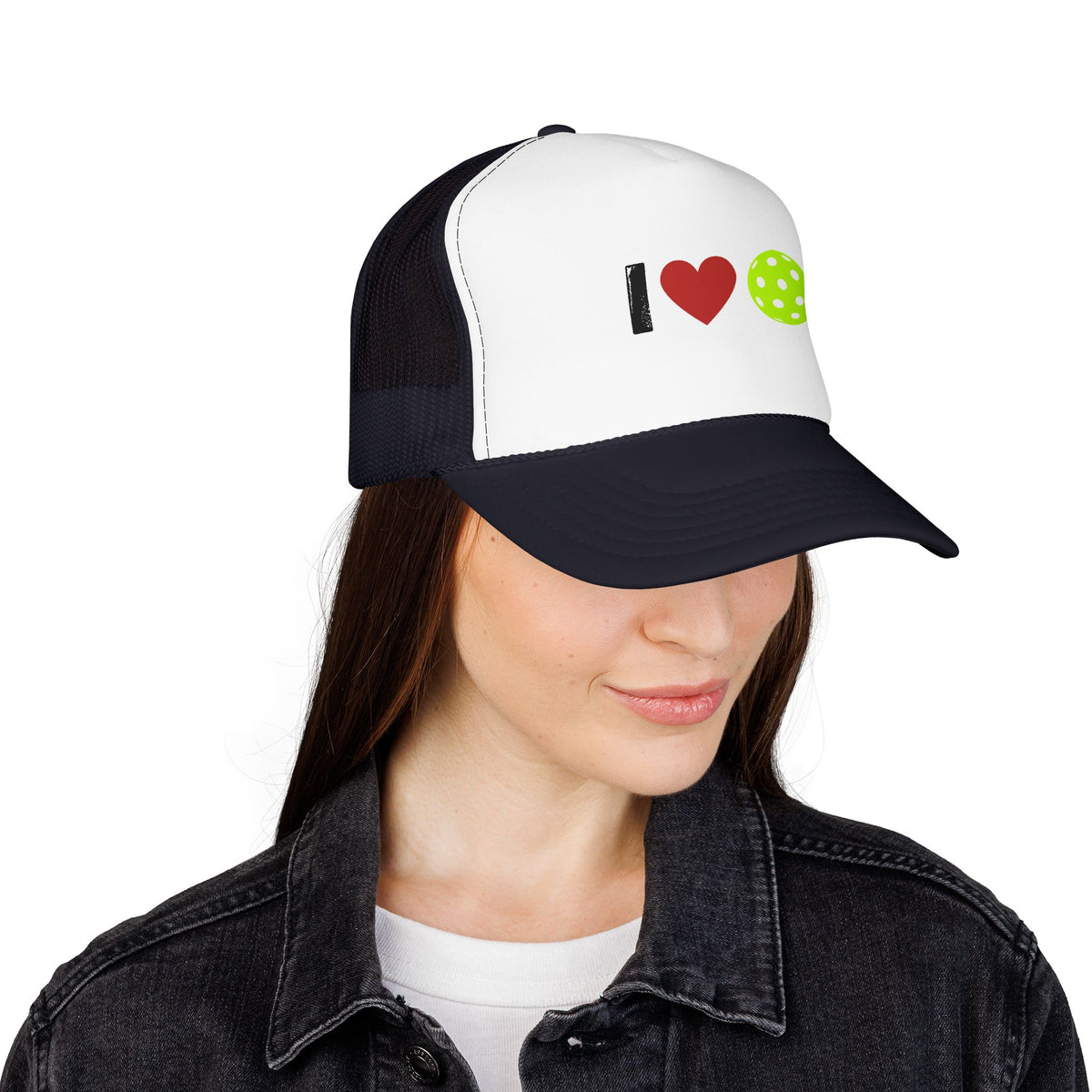 I Love Pickleball Foam Trucker Hat