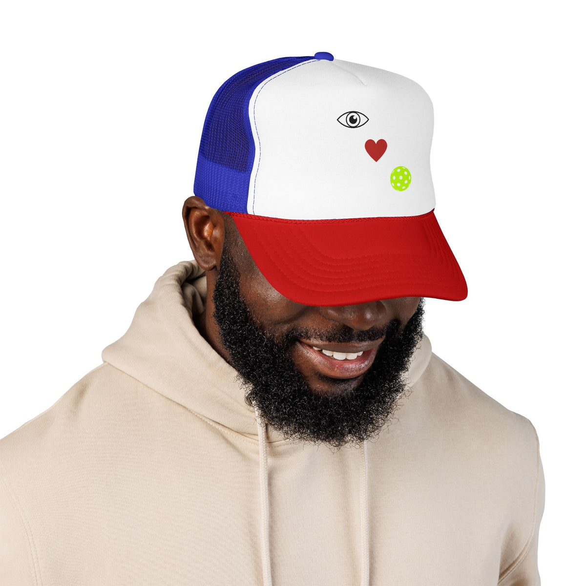 Eye Love Pickleball Foam Cap