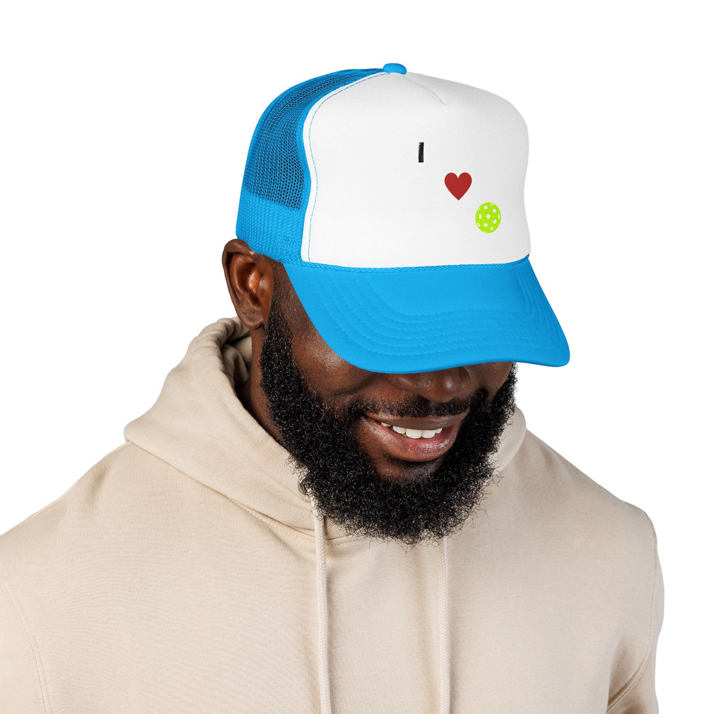 I Love Pickleball Foam Trucker Hat