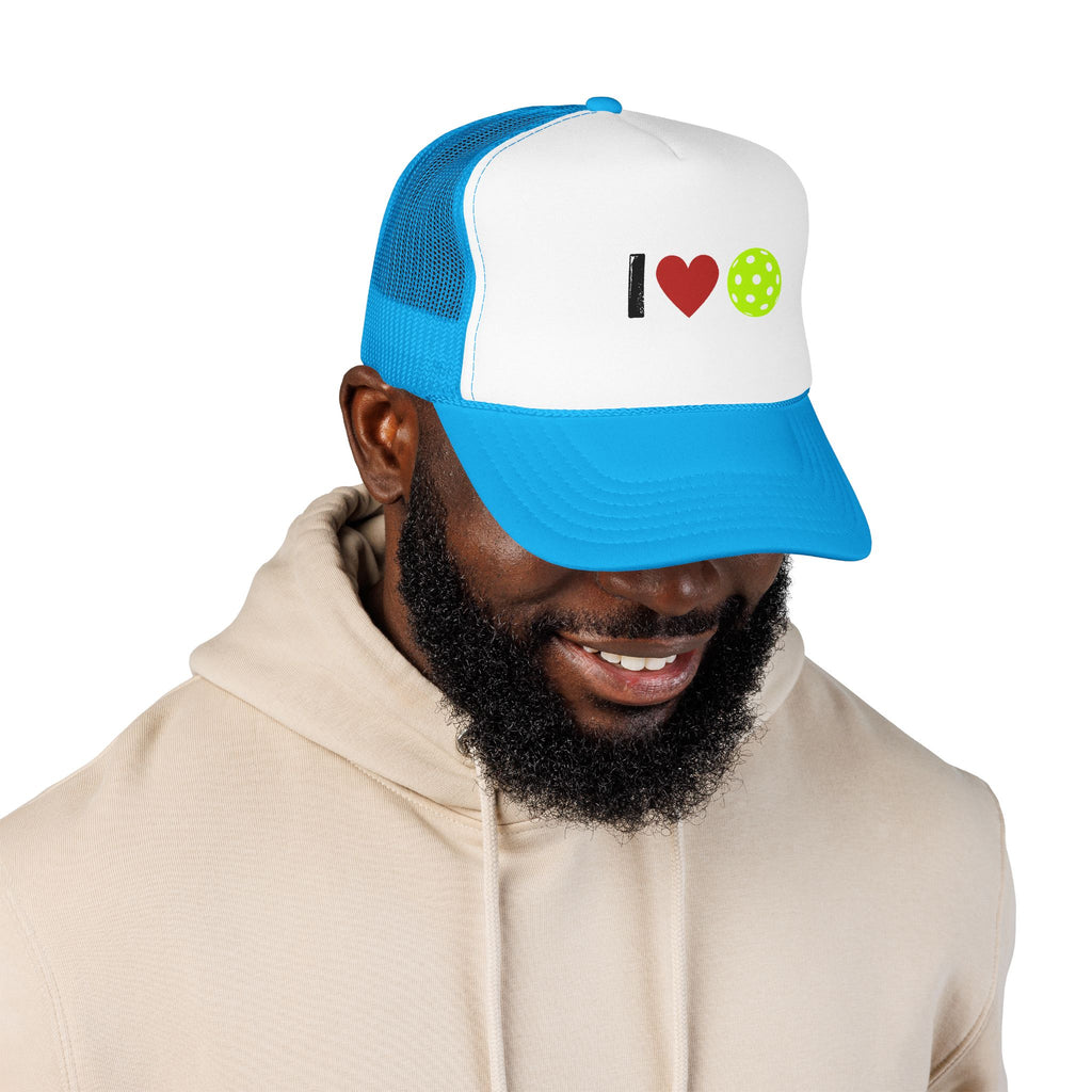 I Love Pickleball Foam Trucker Hat