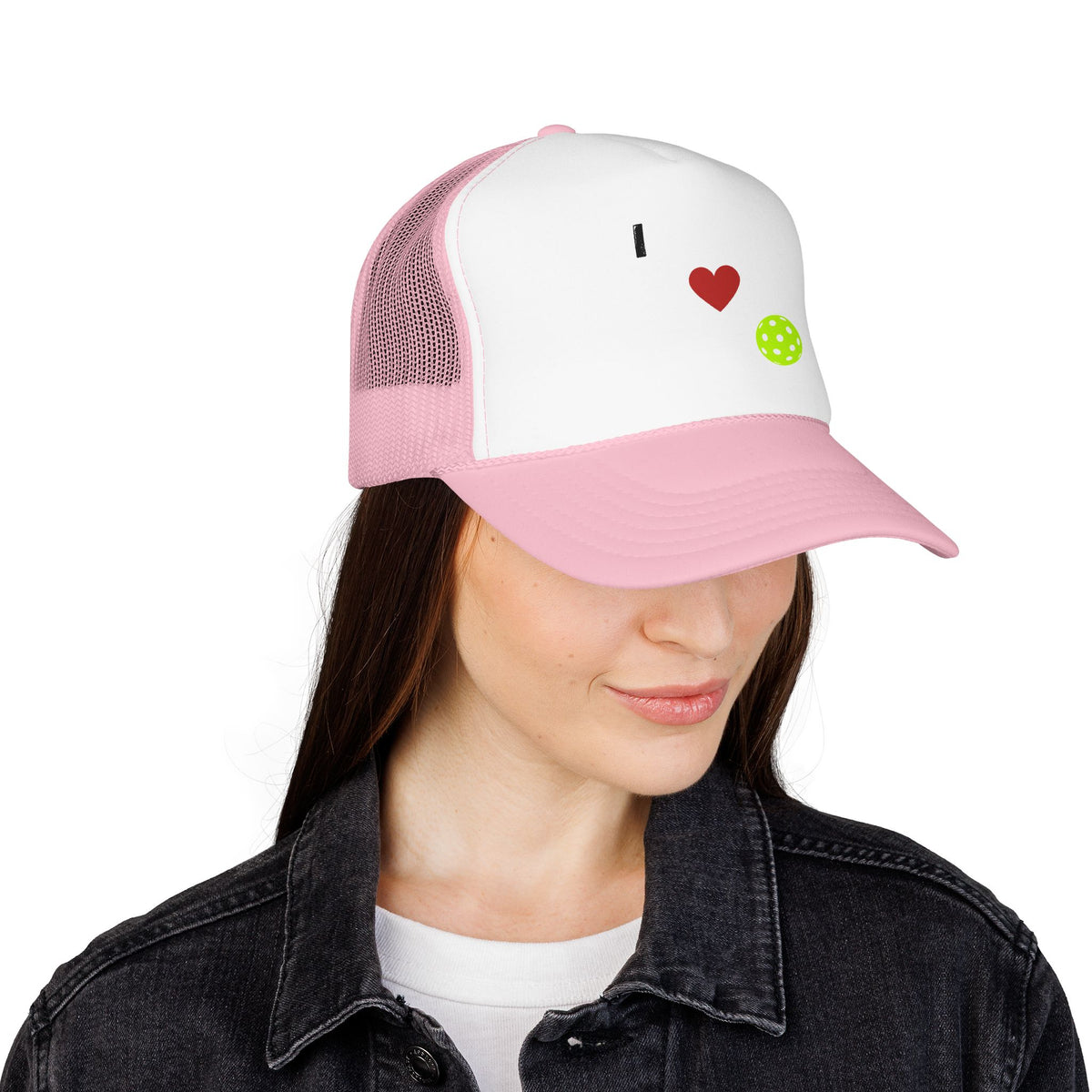 I Love Pickleball Foam Trucker Hat