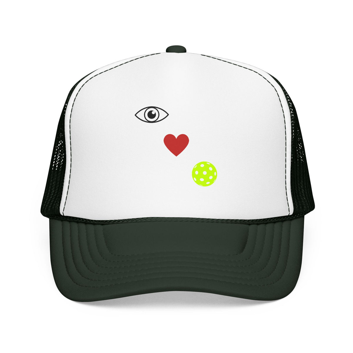 Eye Love Pickleball Foam Cap