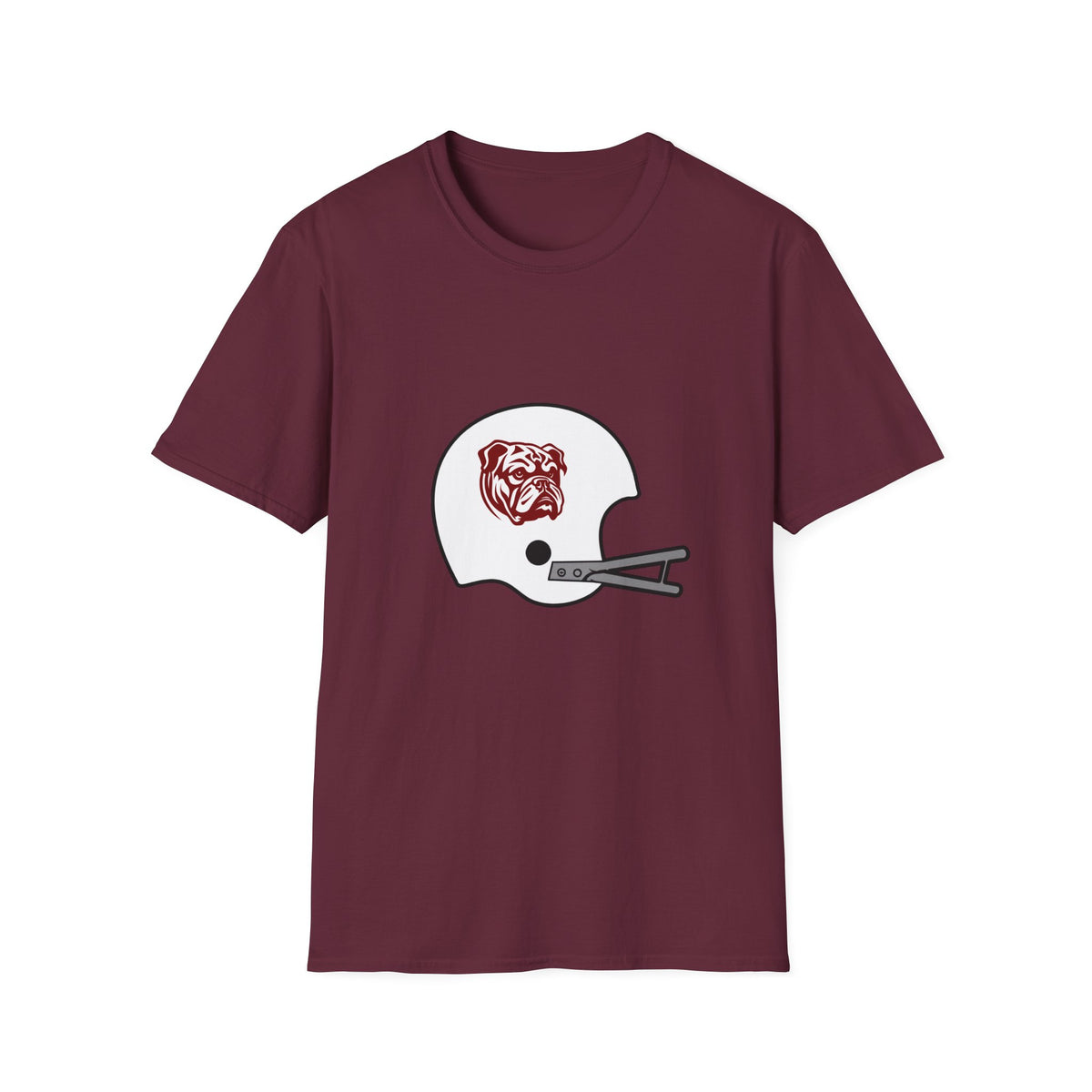 Maroon & White Vintage Helmet- Bulldog White