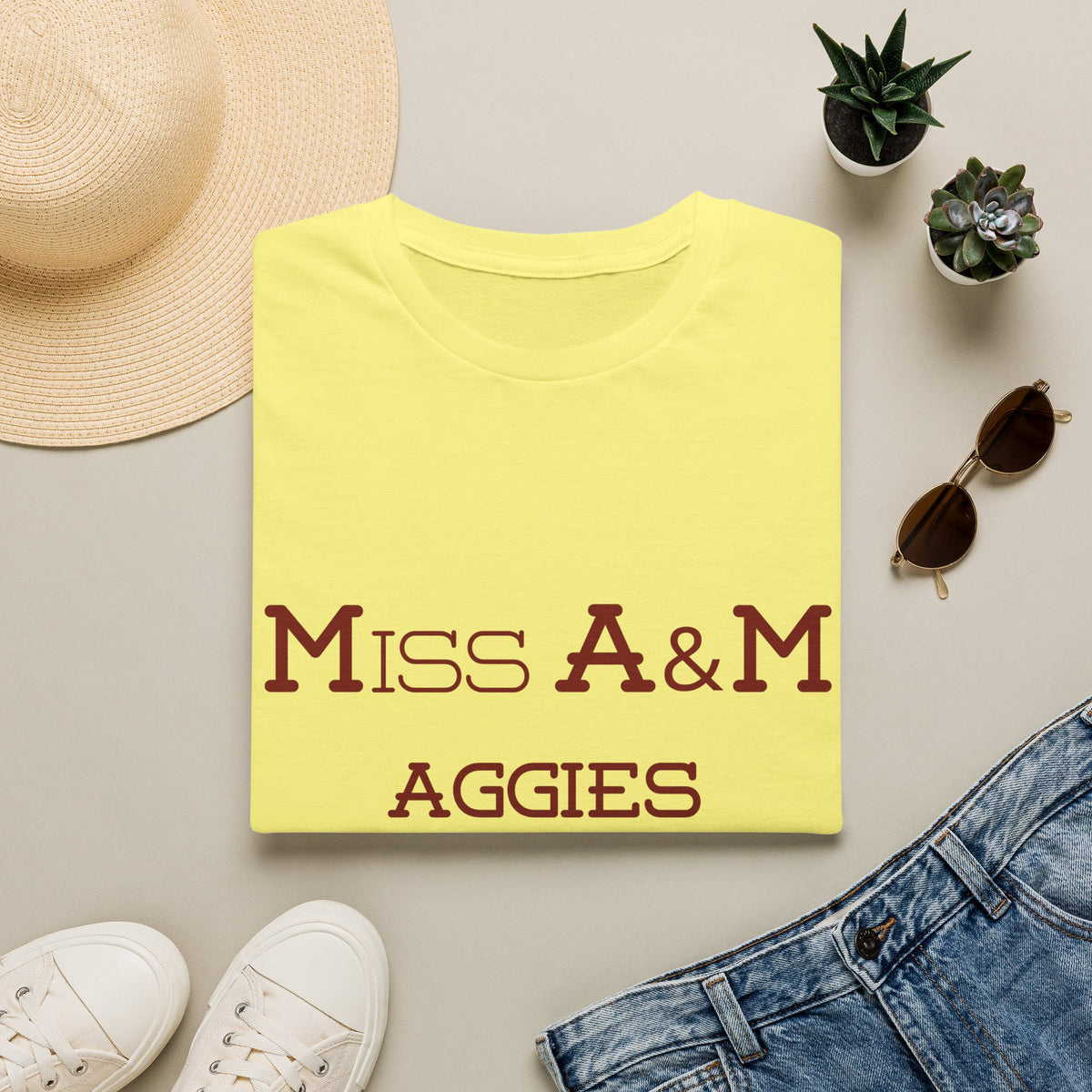 Maroon & White- Miss. A&M Aggies T-Shirt