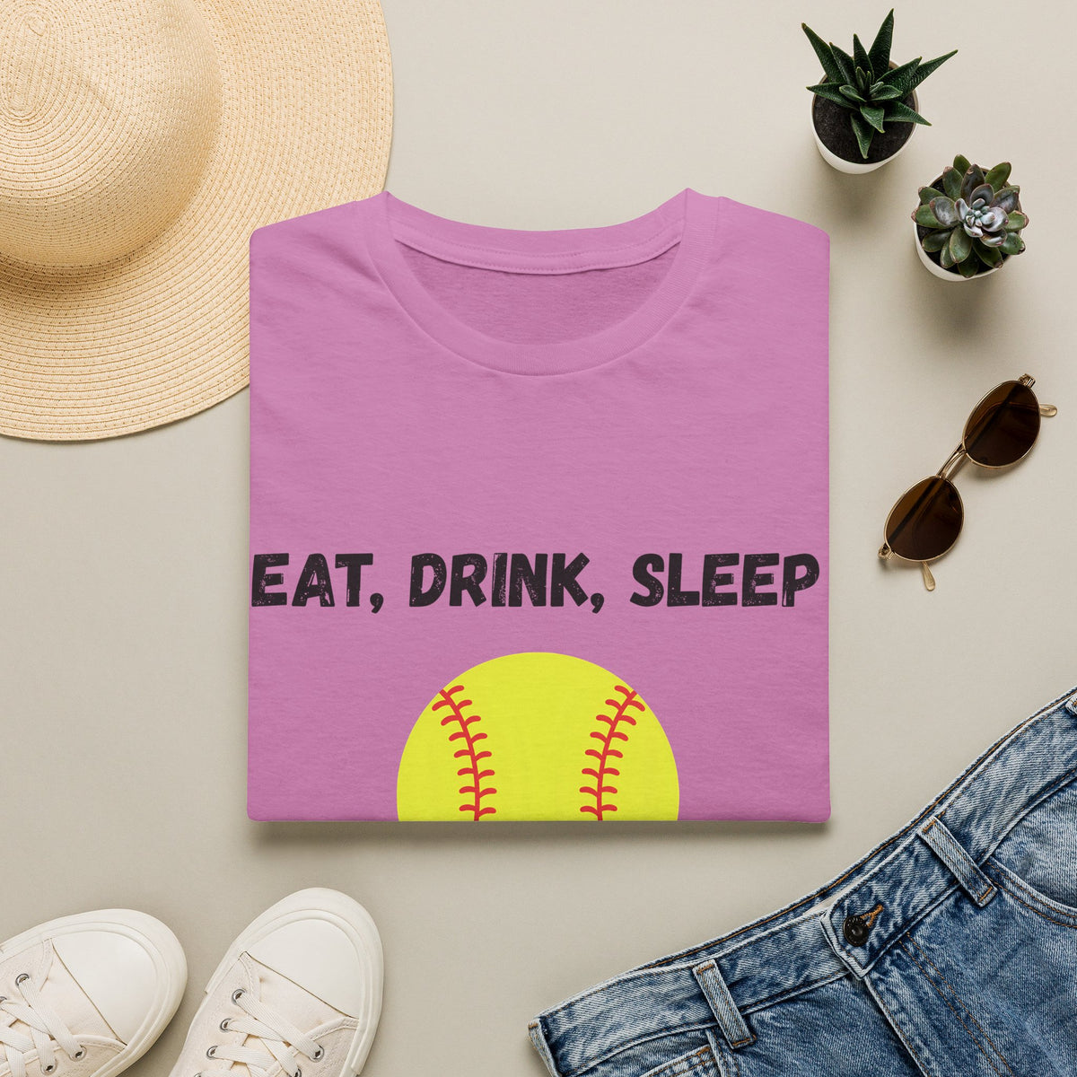 Eat, Drink, Sleep Play Softball T-Shirt