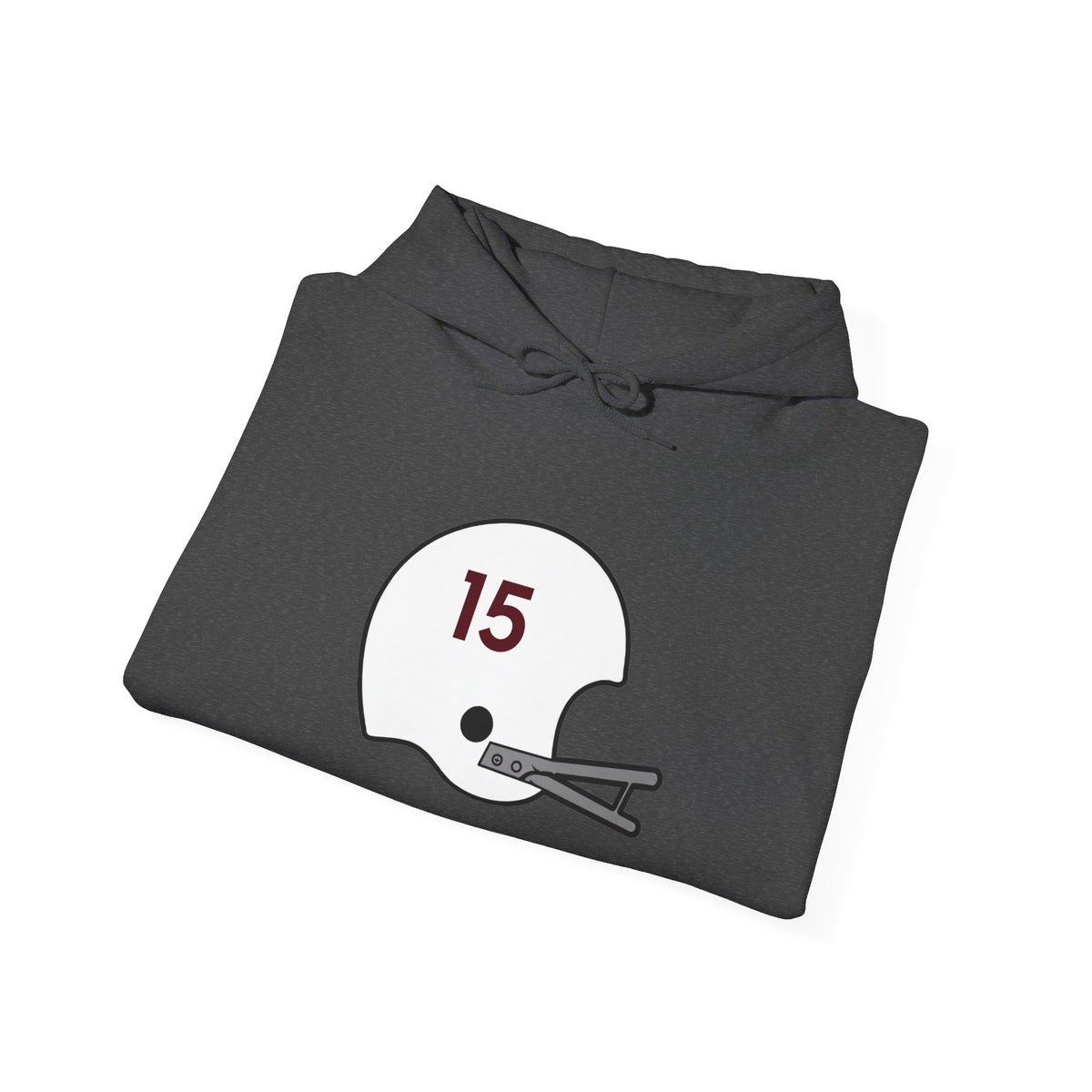 Maroon & White #15 Football Hoodie — College Team Fan Pullover