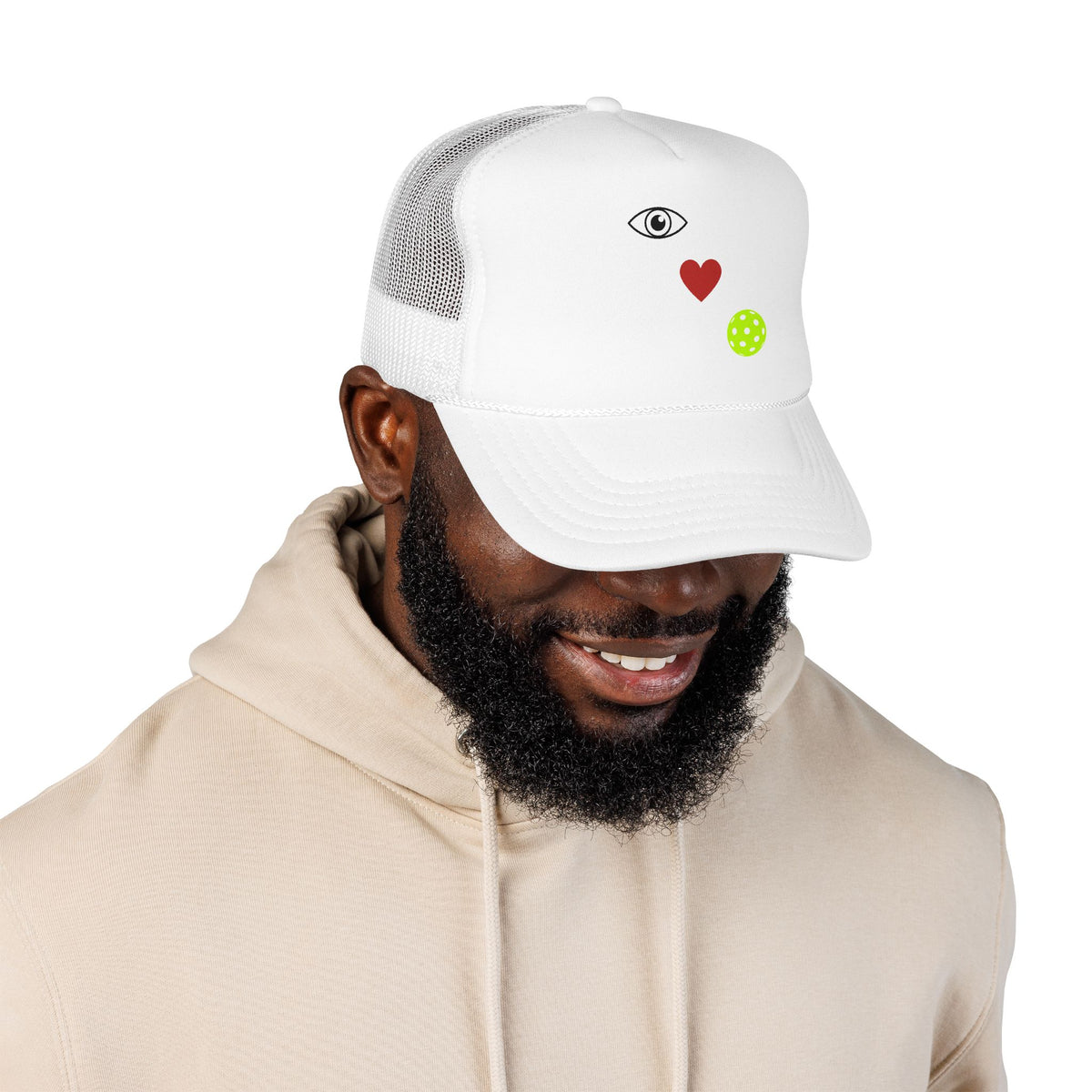 Eye Love Pickleball Foam Cap