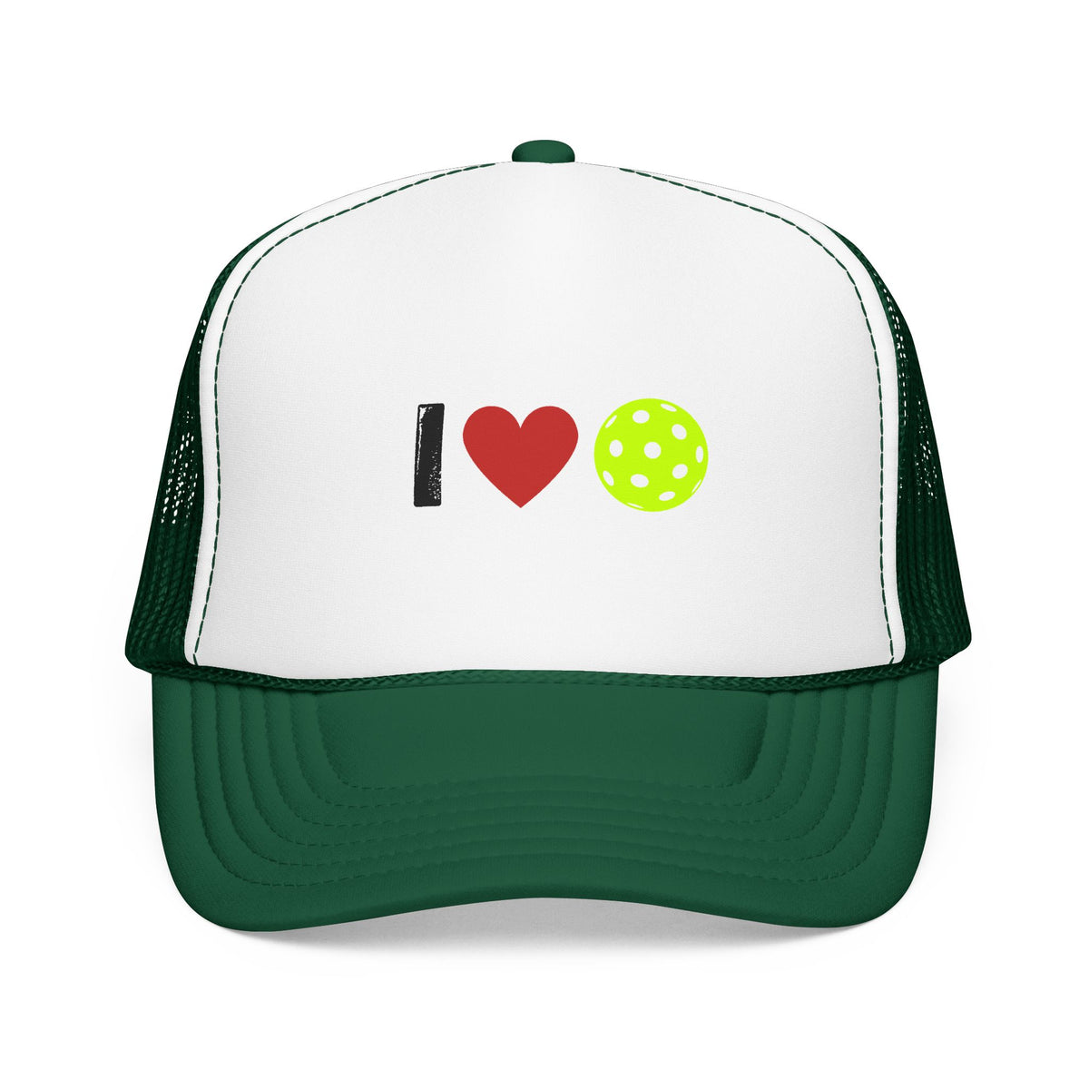 I Love Pickleball Foam Trucker Hat