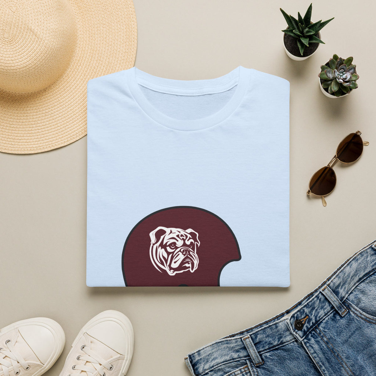 Maroon & White Vintage Helmet- Maroon