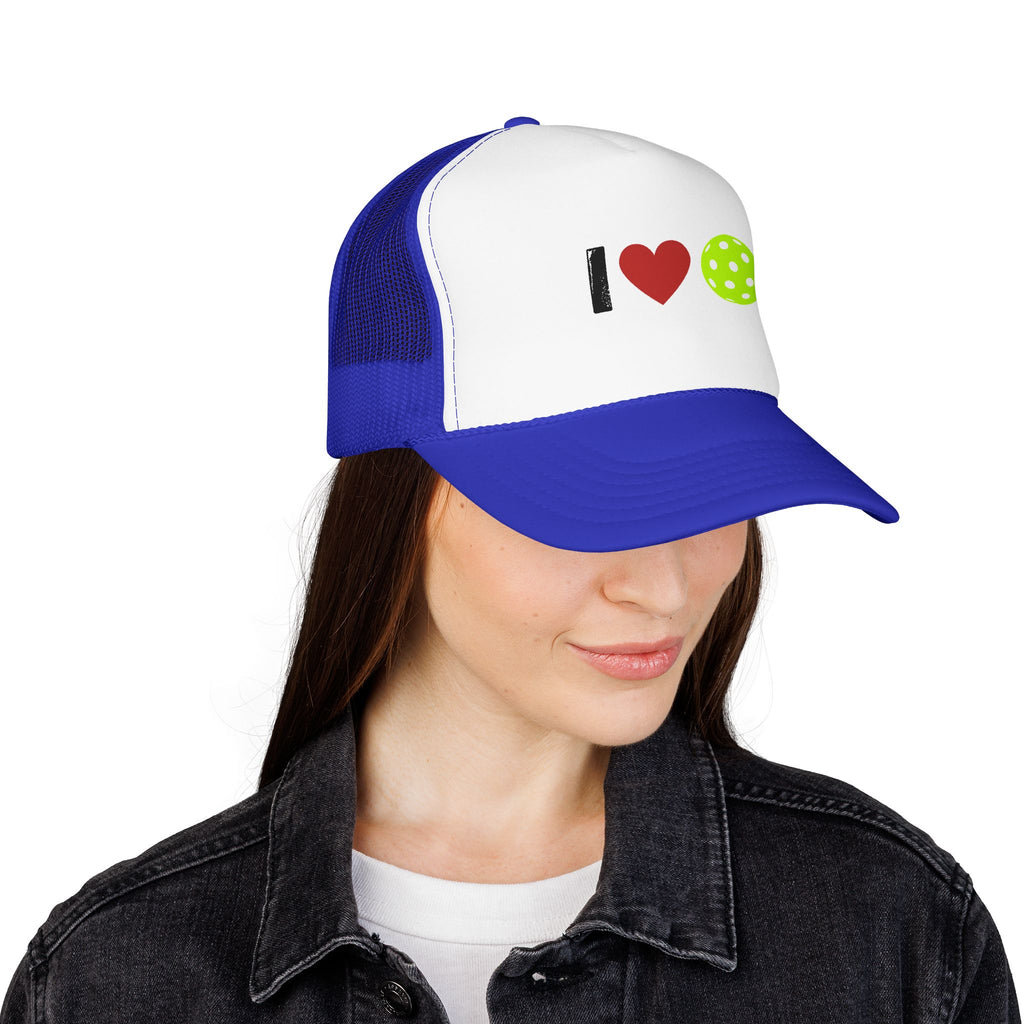 I Love Pickleball Foam Trucker Hat