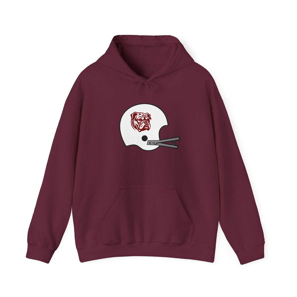 Maroon & White Football Hoodie — College Team Fan Pullover