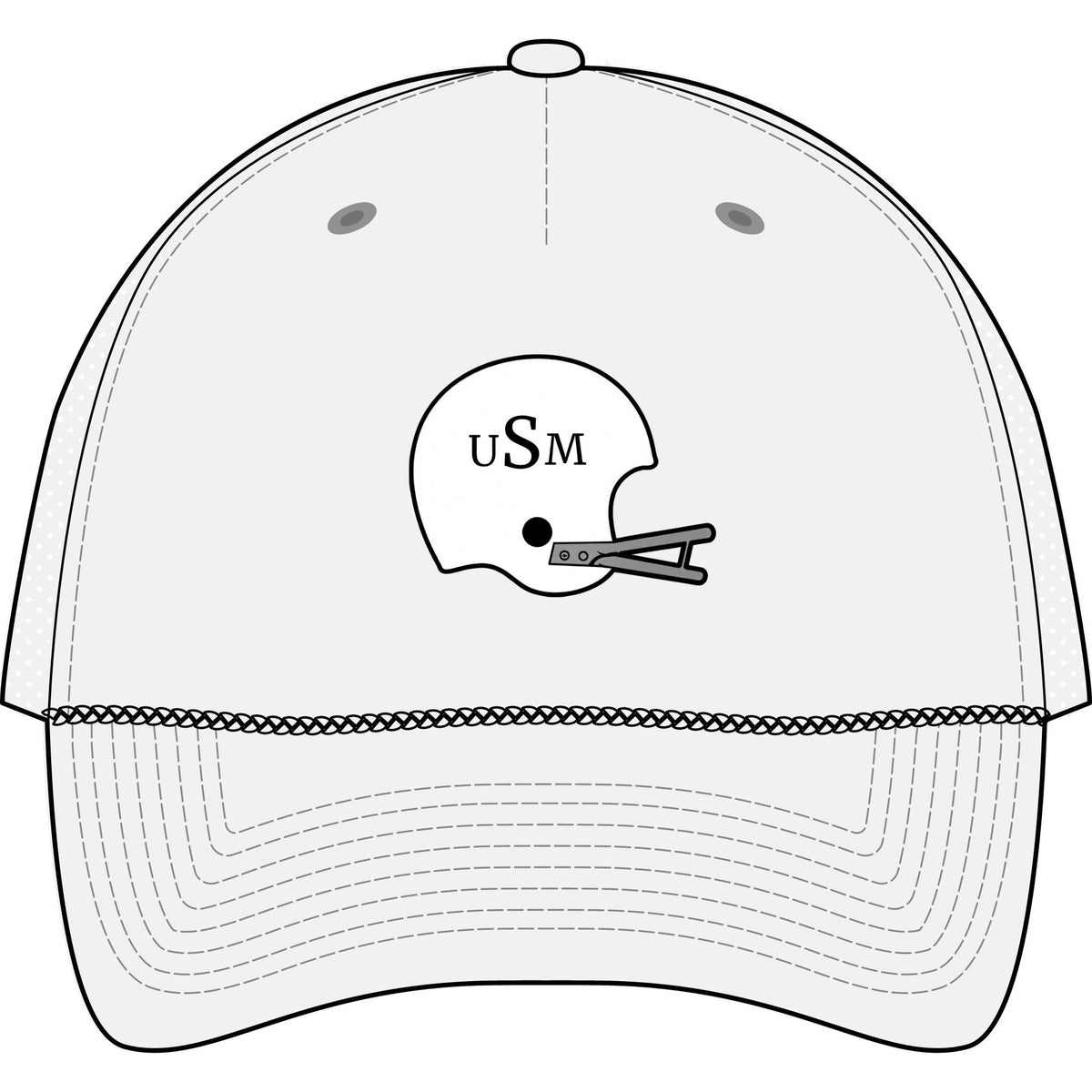 Black & Gold Helmet- Five-Panel Trucker Rope Cap